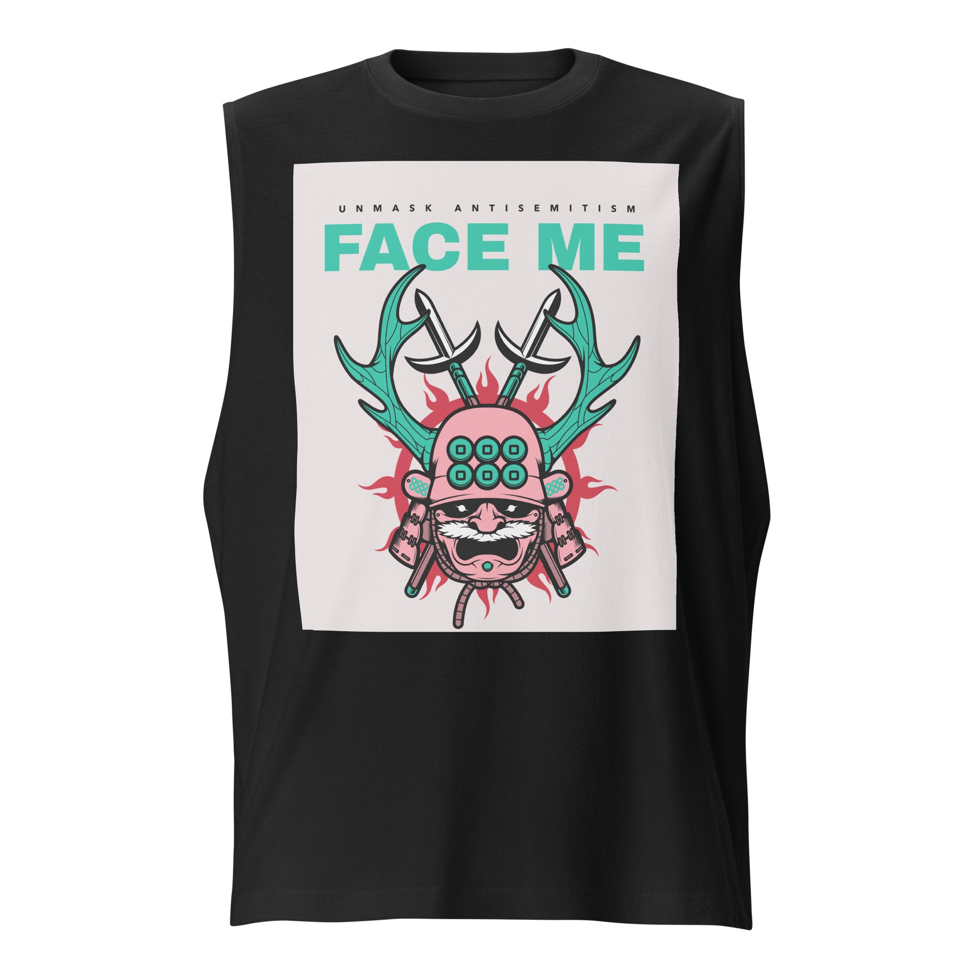 Face Me | Unmask Antisemitism | Unisex Muscle Tank Top