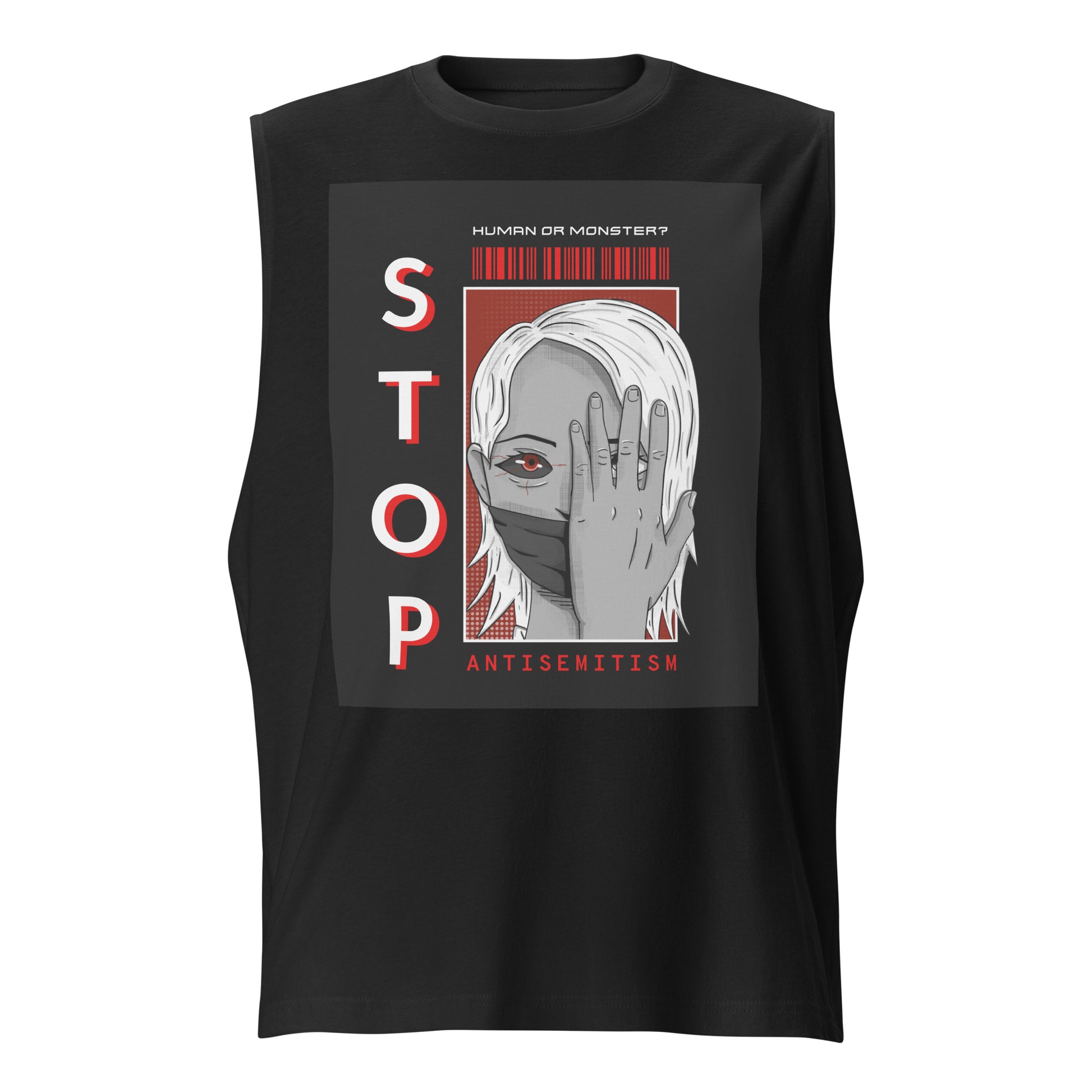Human Or Monster | Antisemitism | Unisex Muscle Tank Top Jouparty