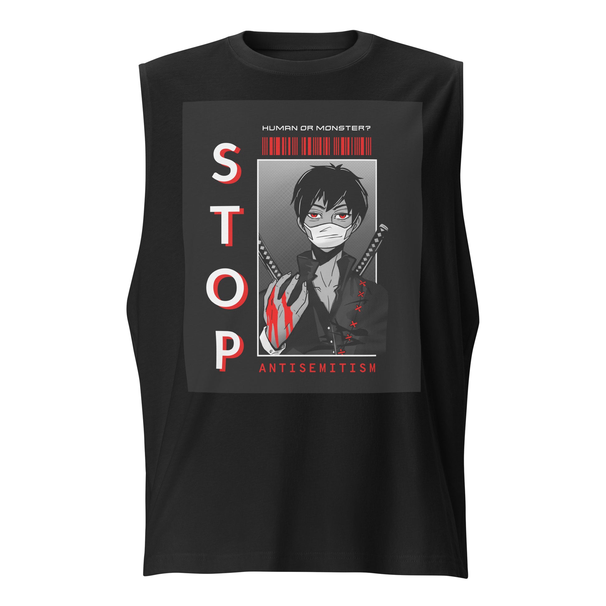 Human Or Monster | Antisemitism | Unisex Muscle Tank Top