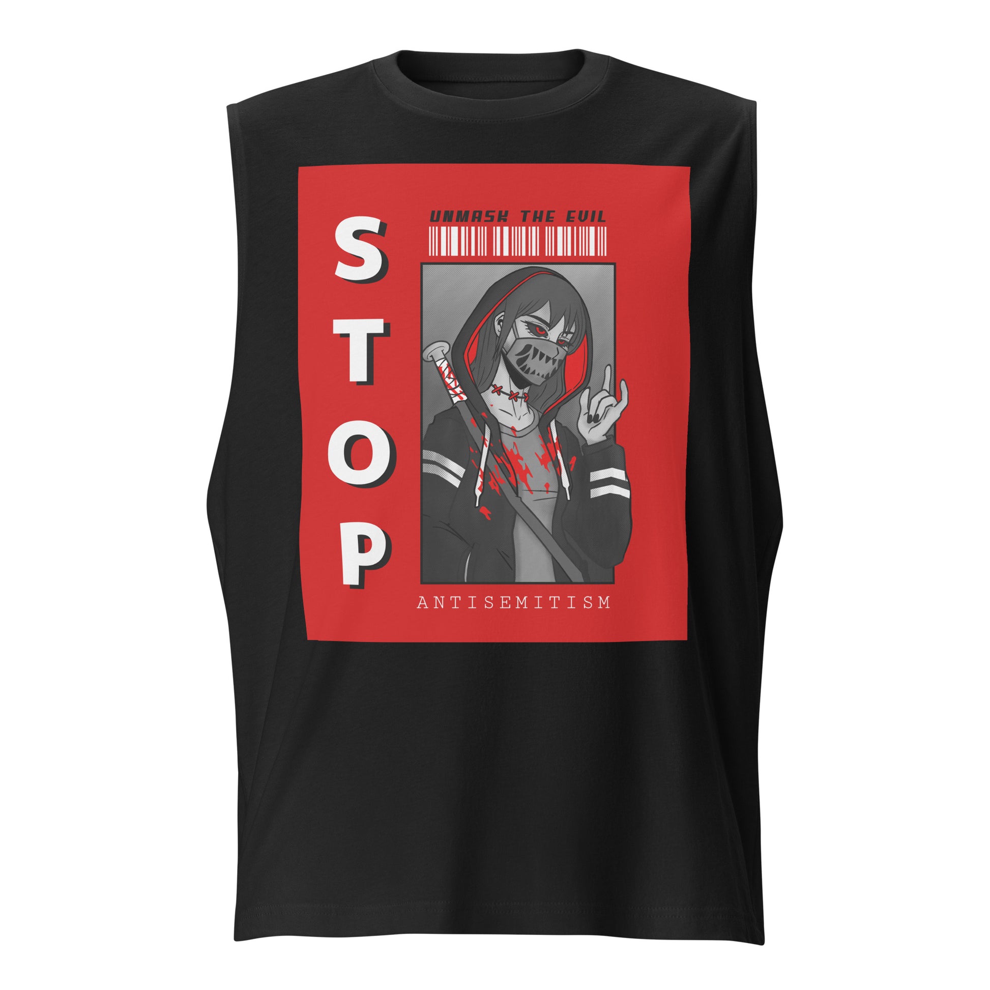 Unmask Evil | Antisemitism | Unisex Muscle Tank Top Jouparty