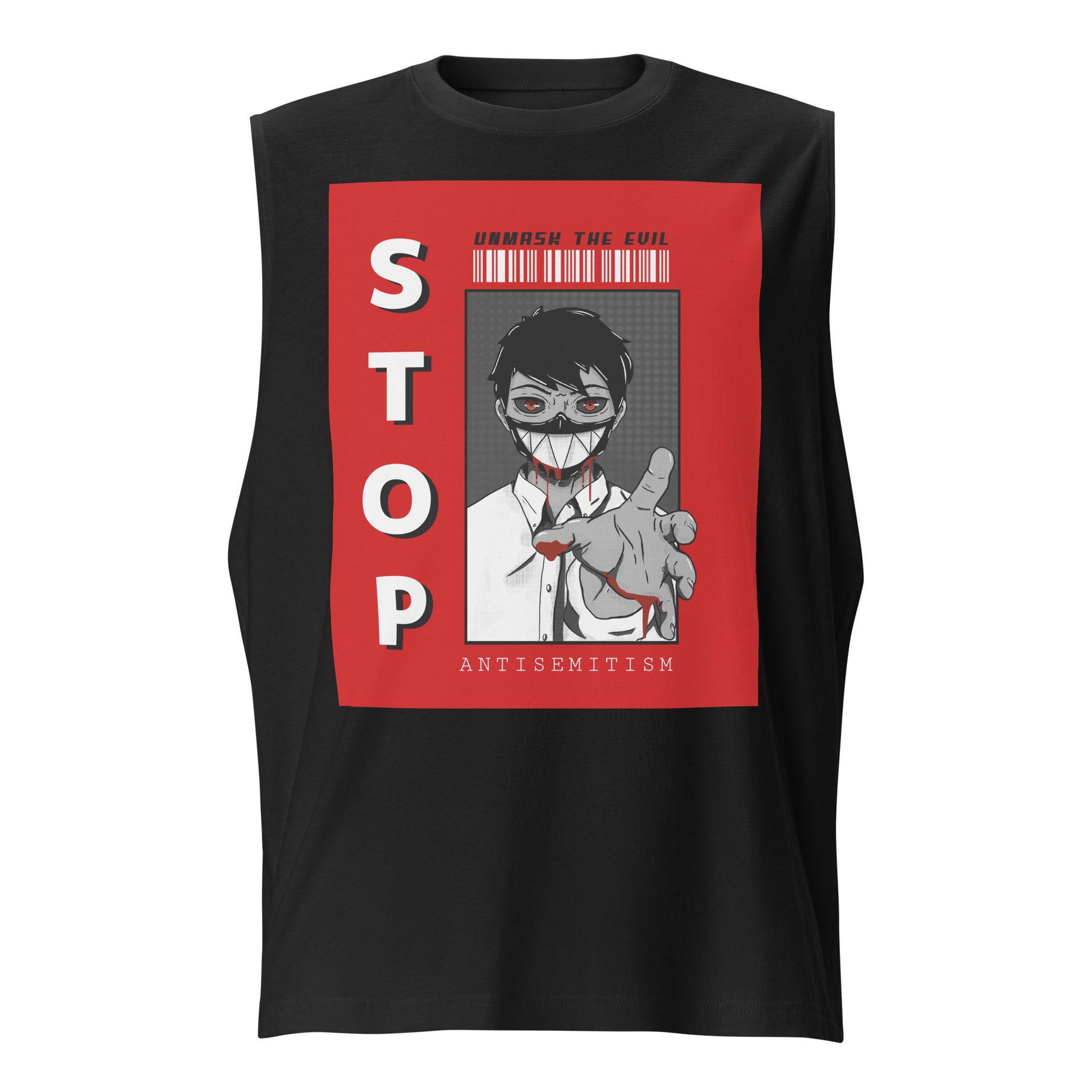 Unmask Evil | Antisemitism | Unisex Muscle Tank Top Jouparty
