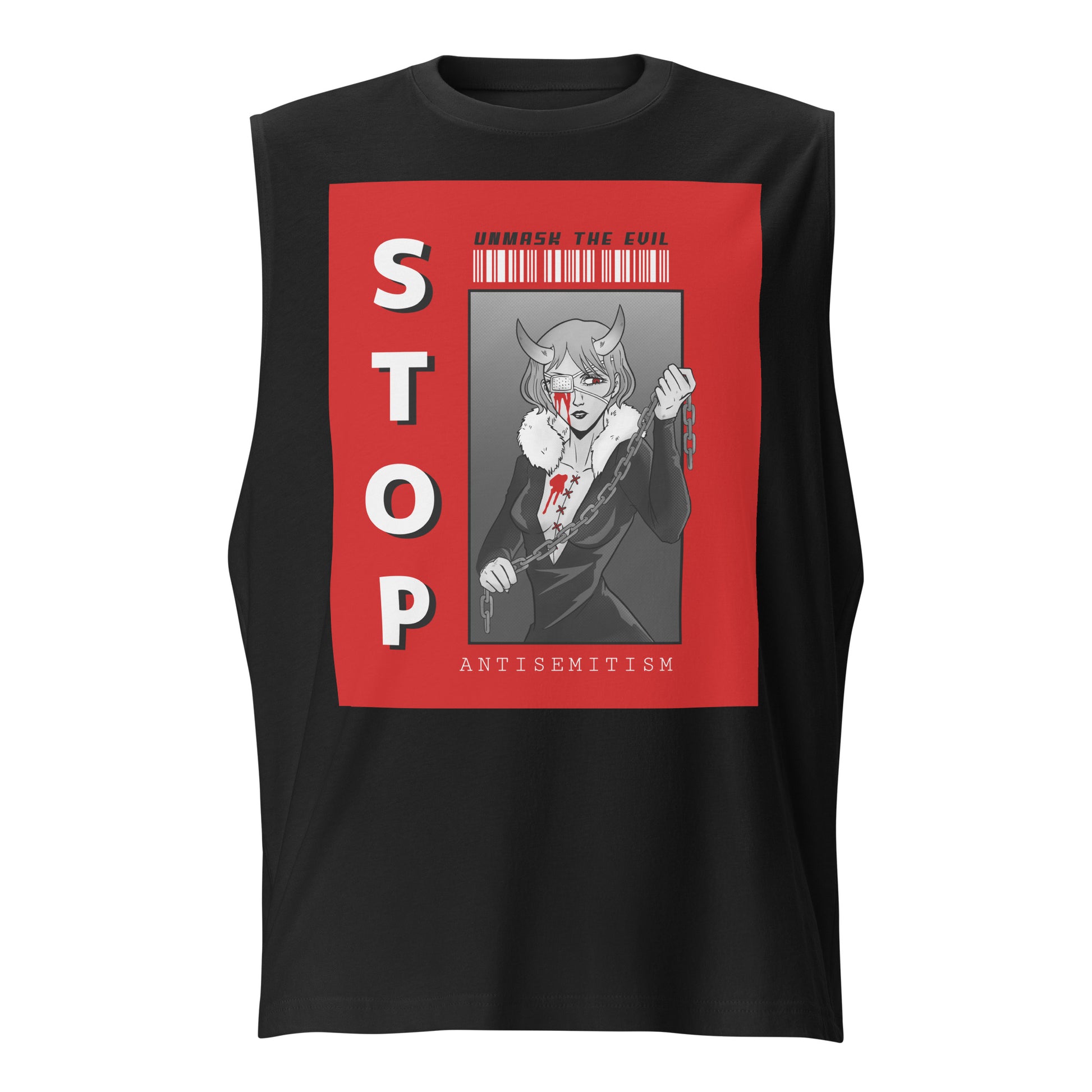 Unmask Evil | Antisemitism | Unisex Muscle Tank Top Jouparty