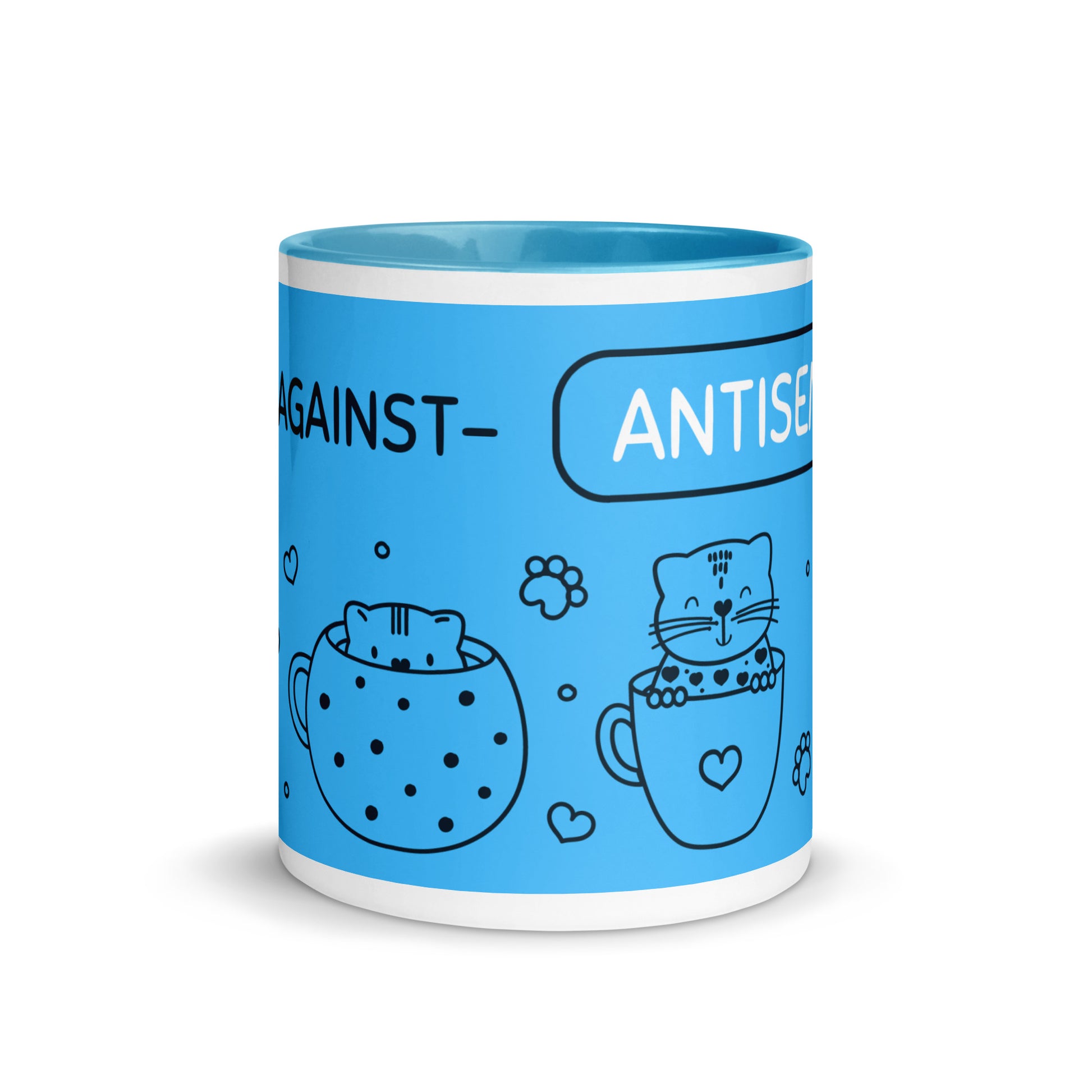Cute Doodle Pet | Antisemitism | White Mug With Color Inside