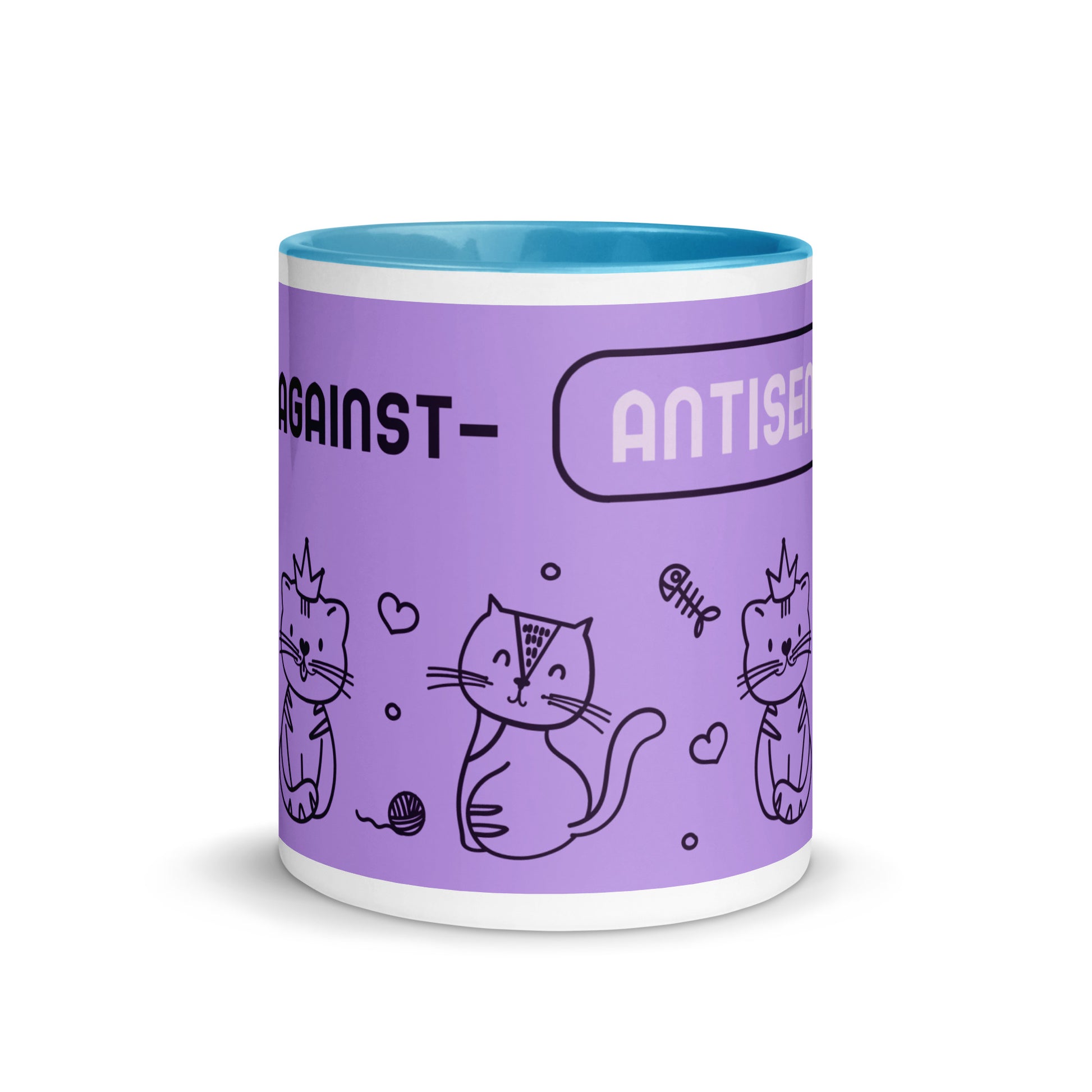 Cute Doodle Pet | Antisemitism | White Mug With Color Inside