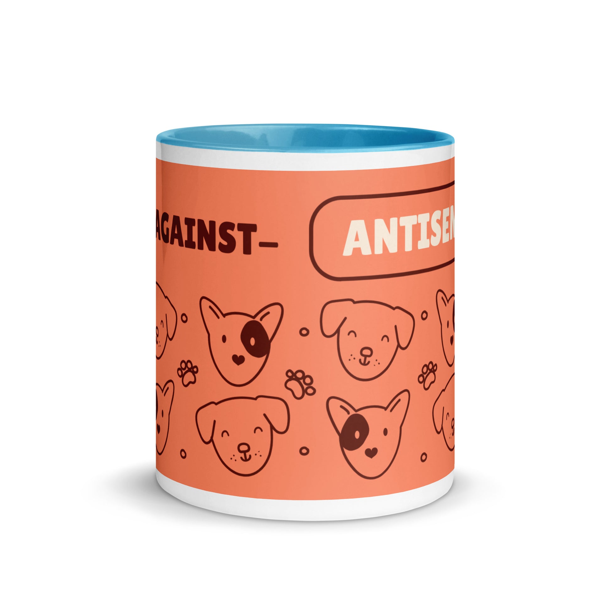 Cute Doodle Pet | Antisemitism | White Mug With Color Inside