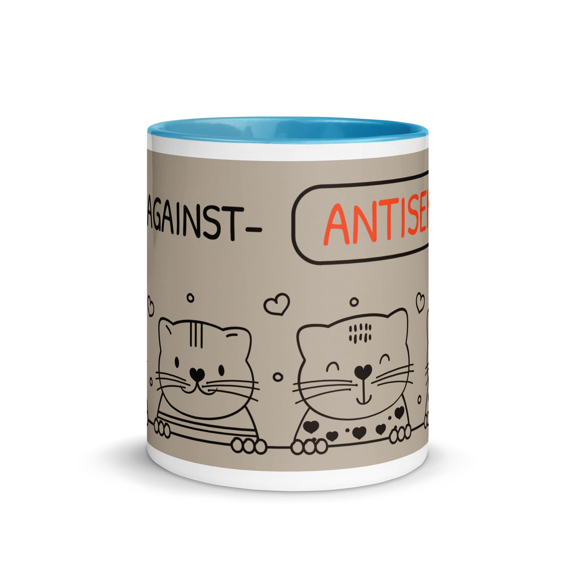 Cute Doodle Pet | Antisemitism | White Mug With Color Inside