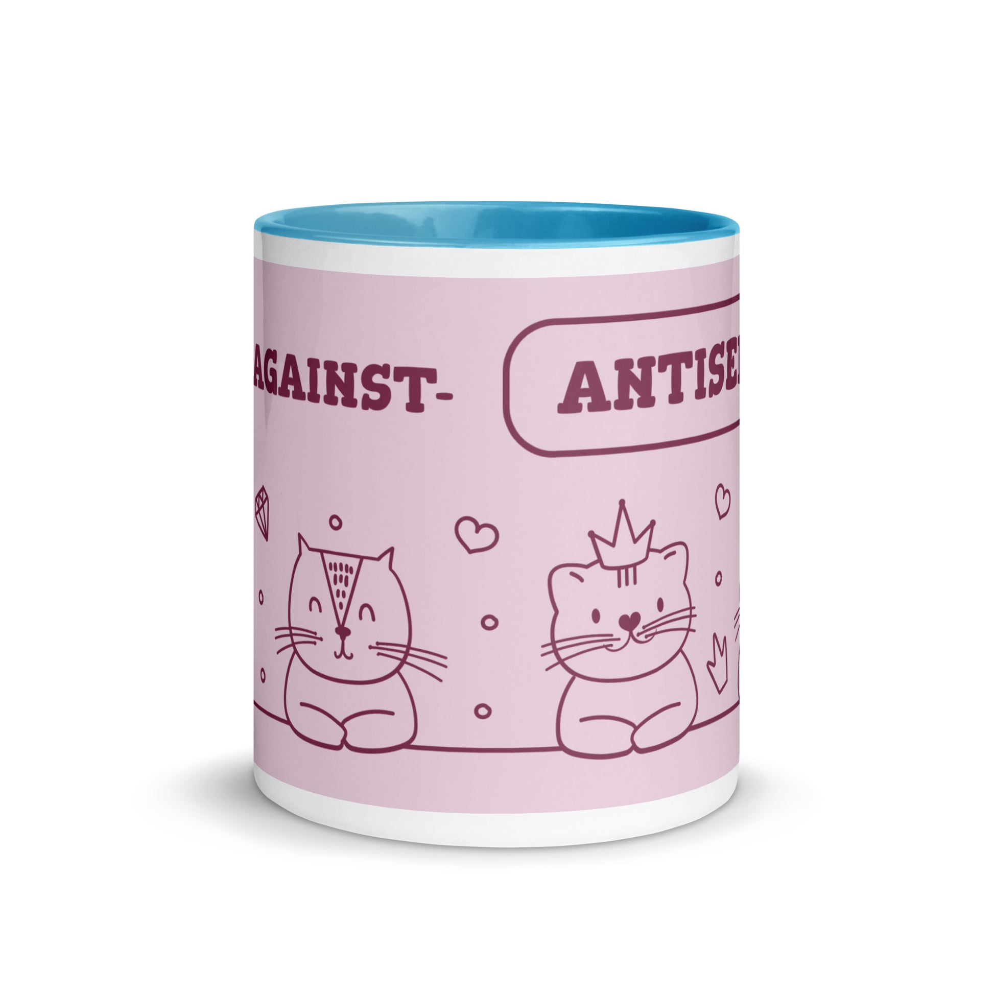 Cute Doodle Pet | Antisemitism | White Mug With Color Inside