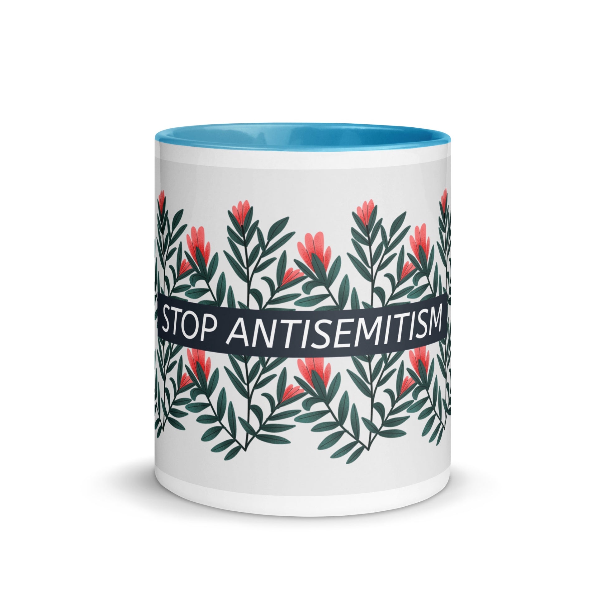 Flower Anthem | Antisemitism | White Mug With Color Inside