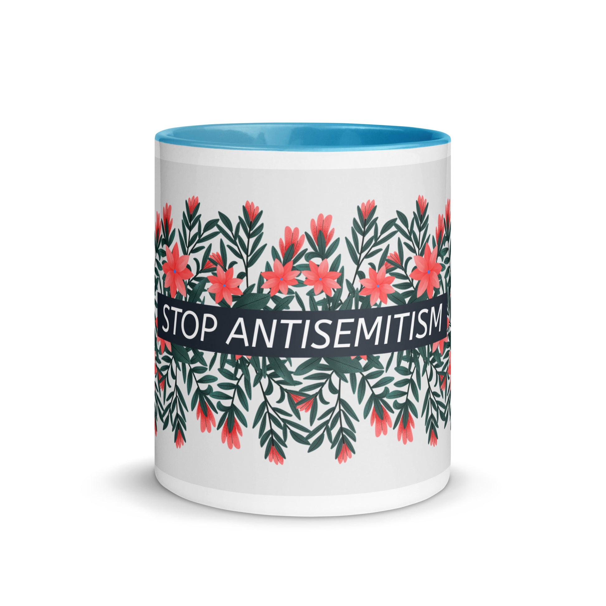Flower Anthem | Antisemitism | White Mug With Color Inside