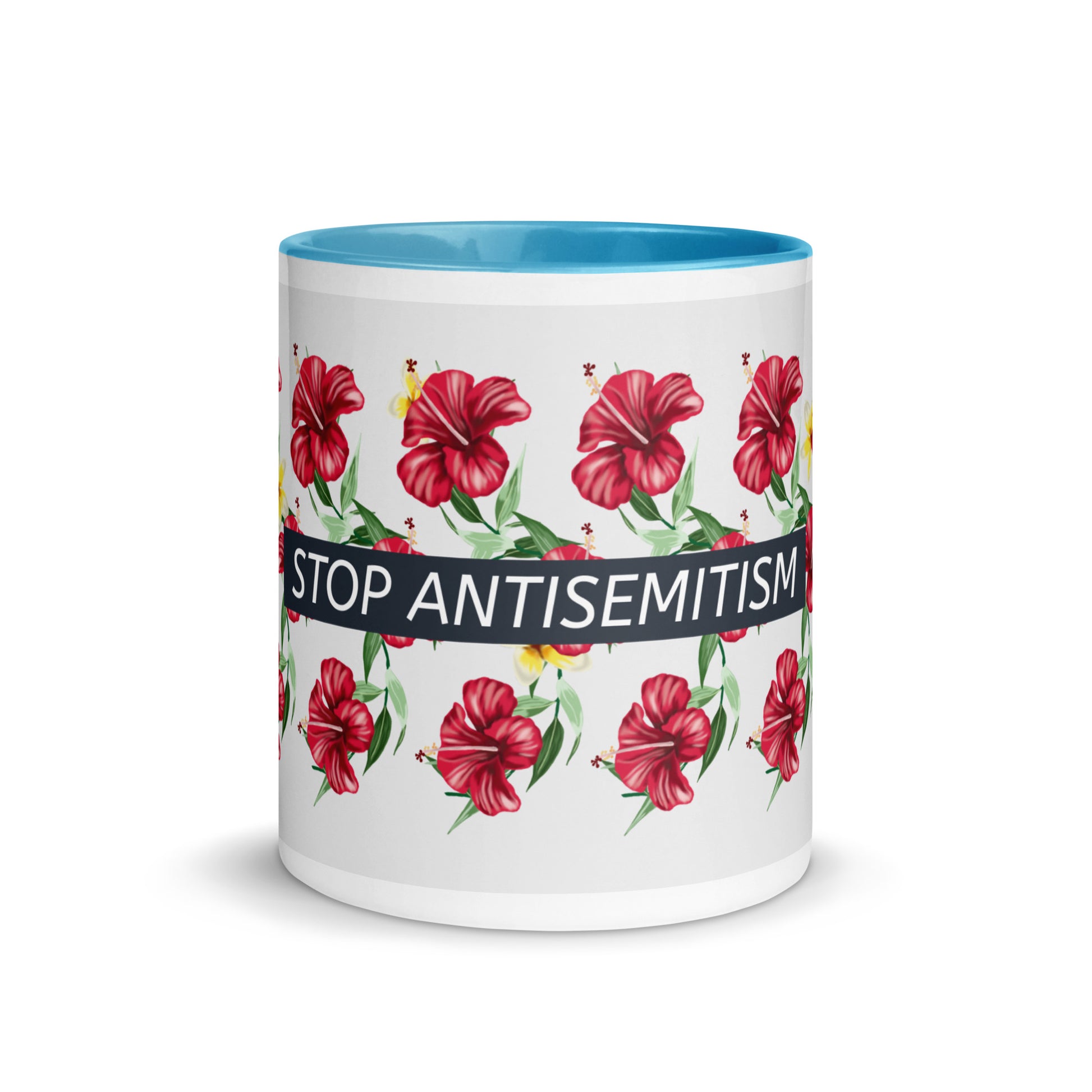 Flower Anthem | Antisemitism | White Mug With Color Inside