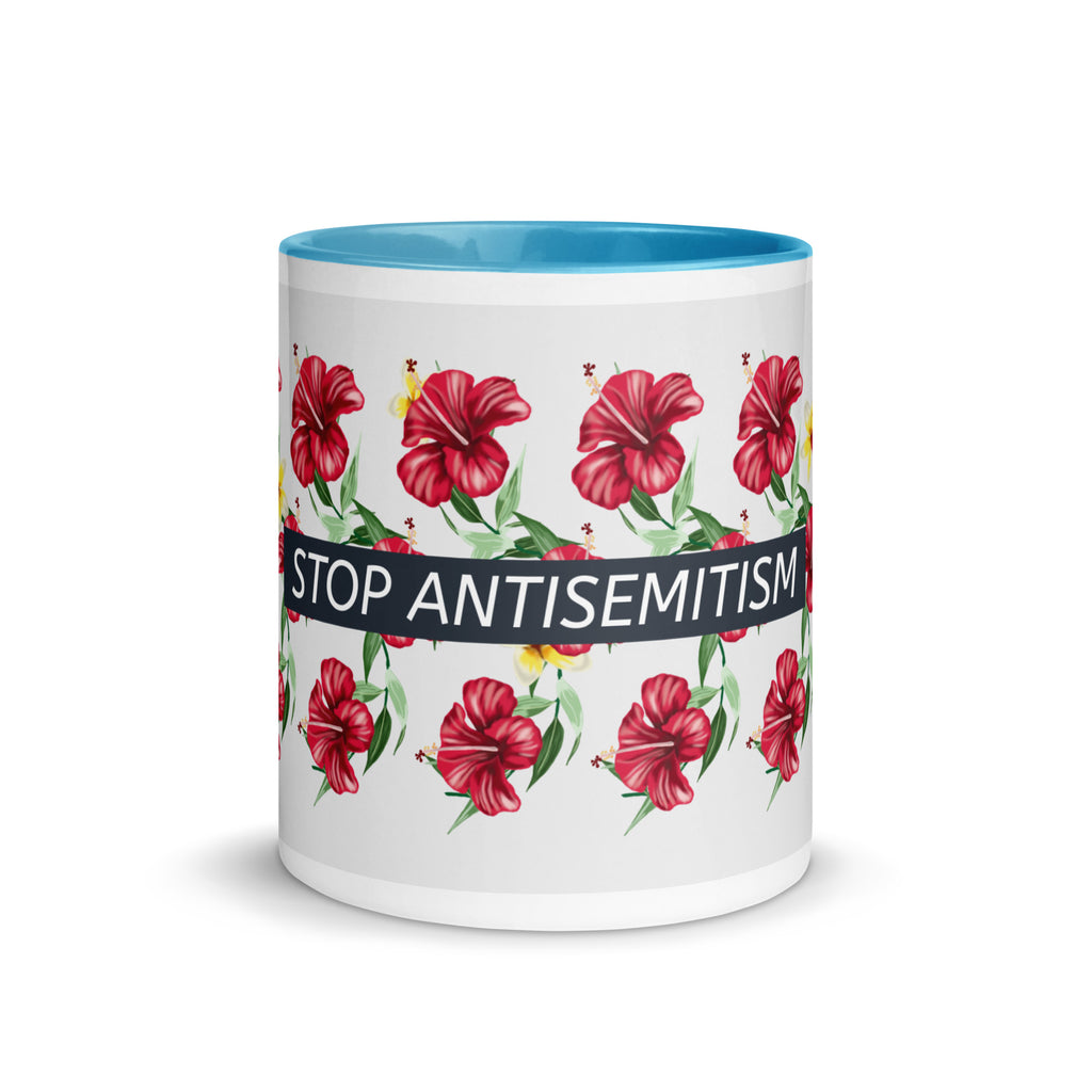Flower Anthem | Antisemitism | White Mug With Color Inside