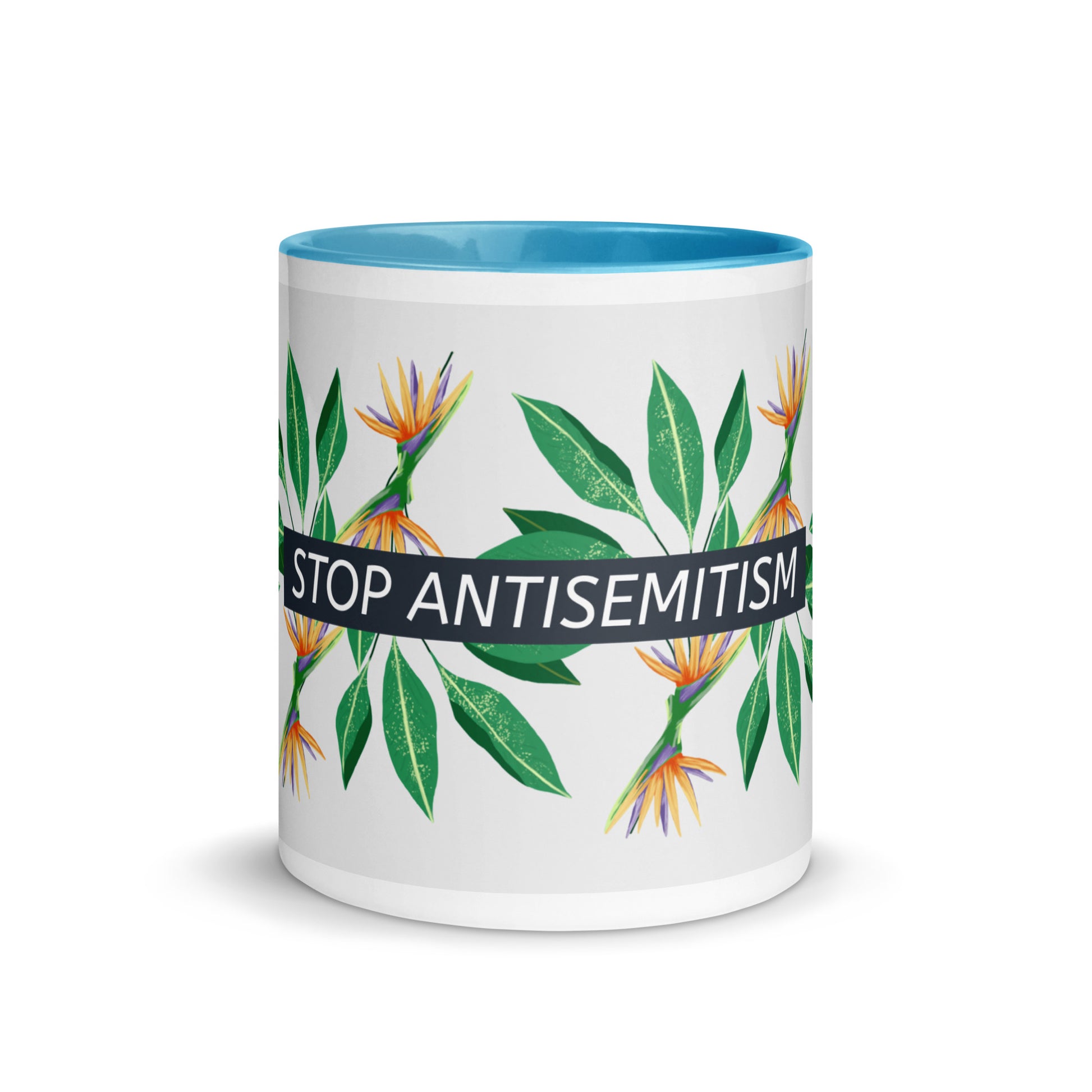 Flower Anthem | Antisemitism | White Mug With Color Inside
