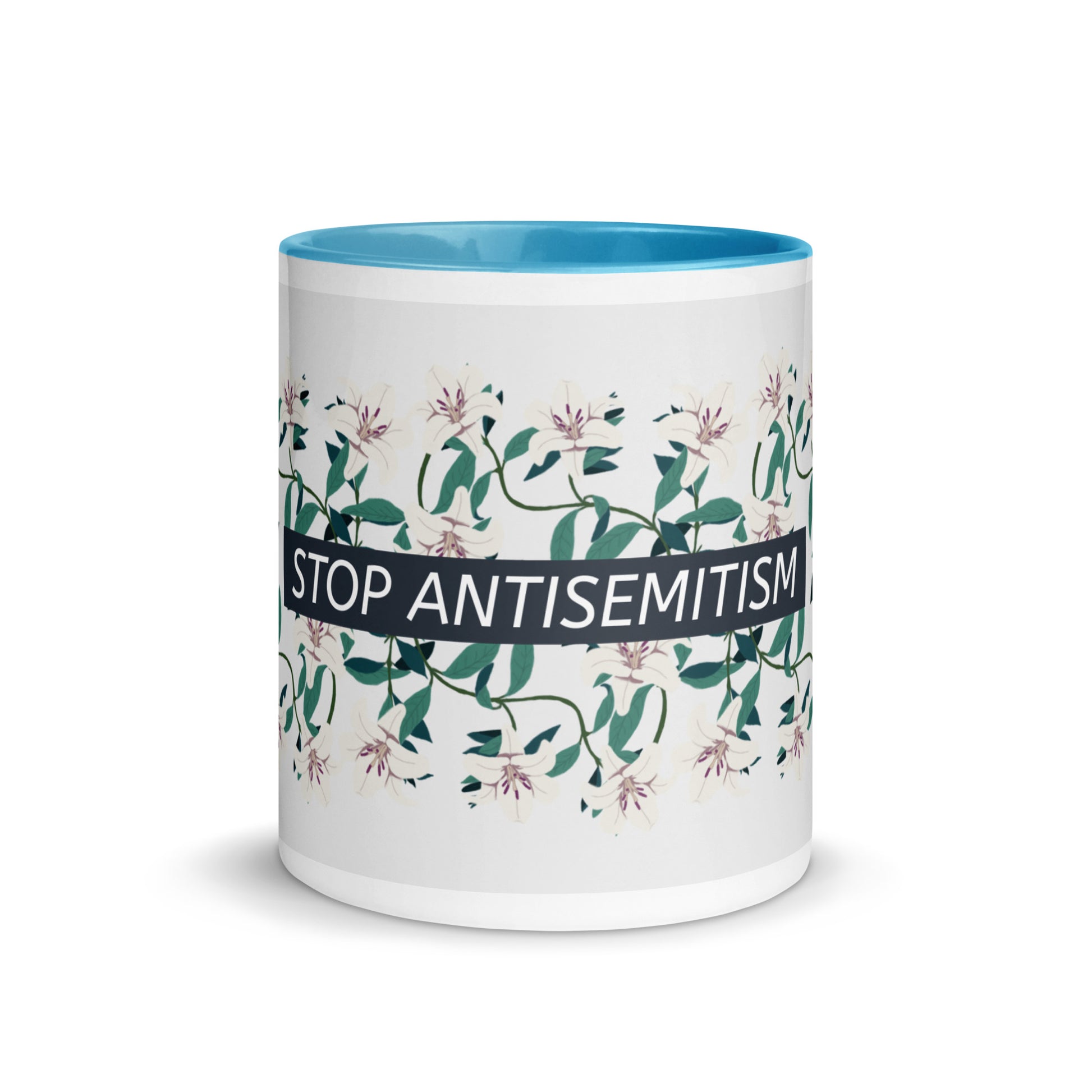 Flower Anthem | Antisemitism | White Mug With Color Inside