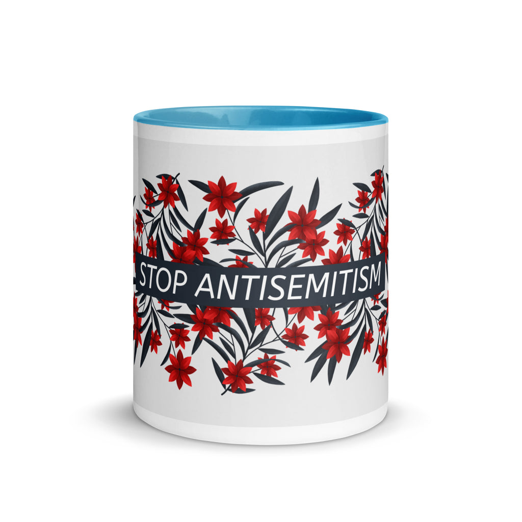 Flower Anthem | Antisemitism | White Mug With Color Inside