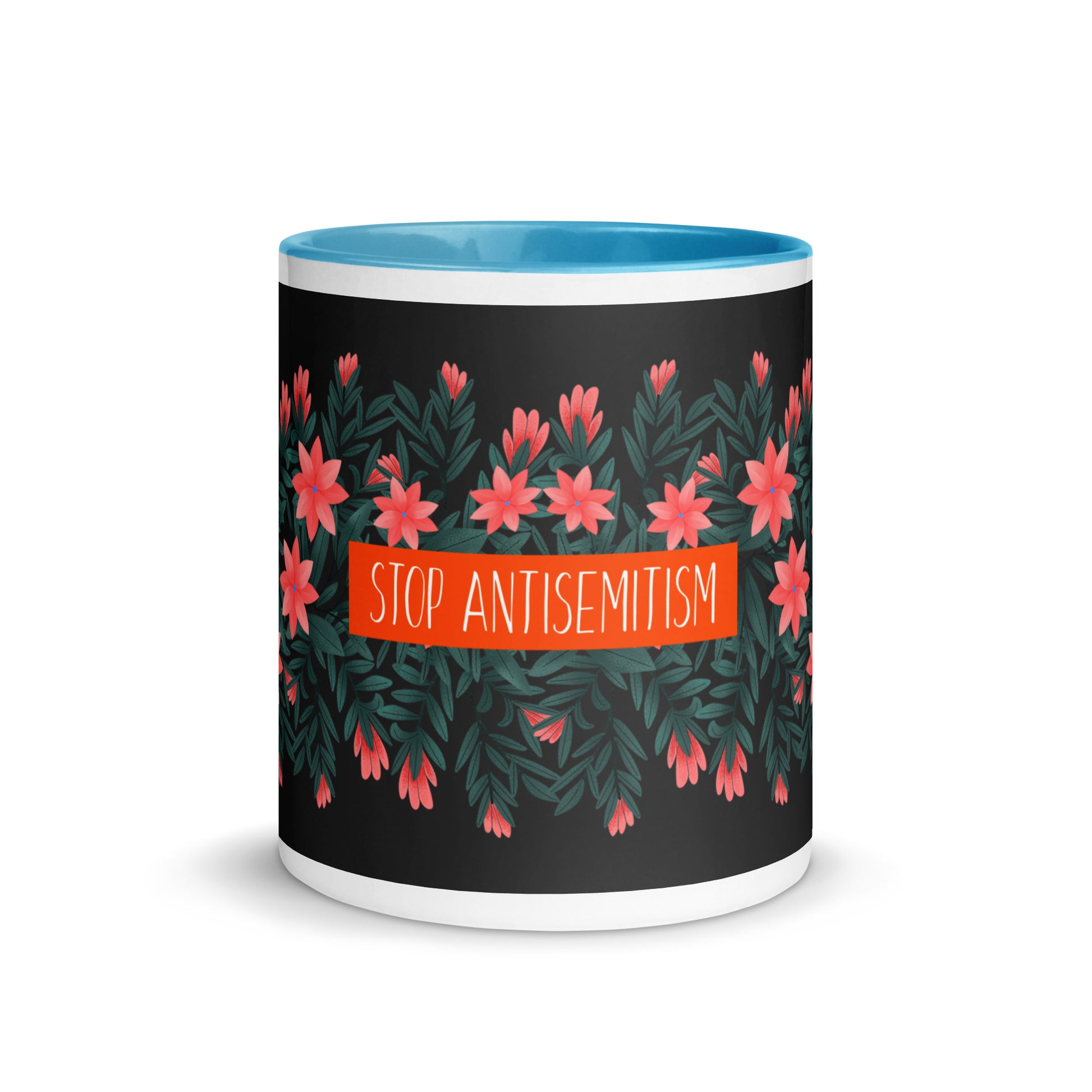 Flower Anthem | Antisemitism | White Mug With Color Inside