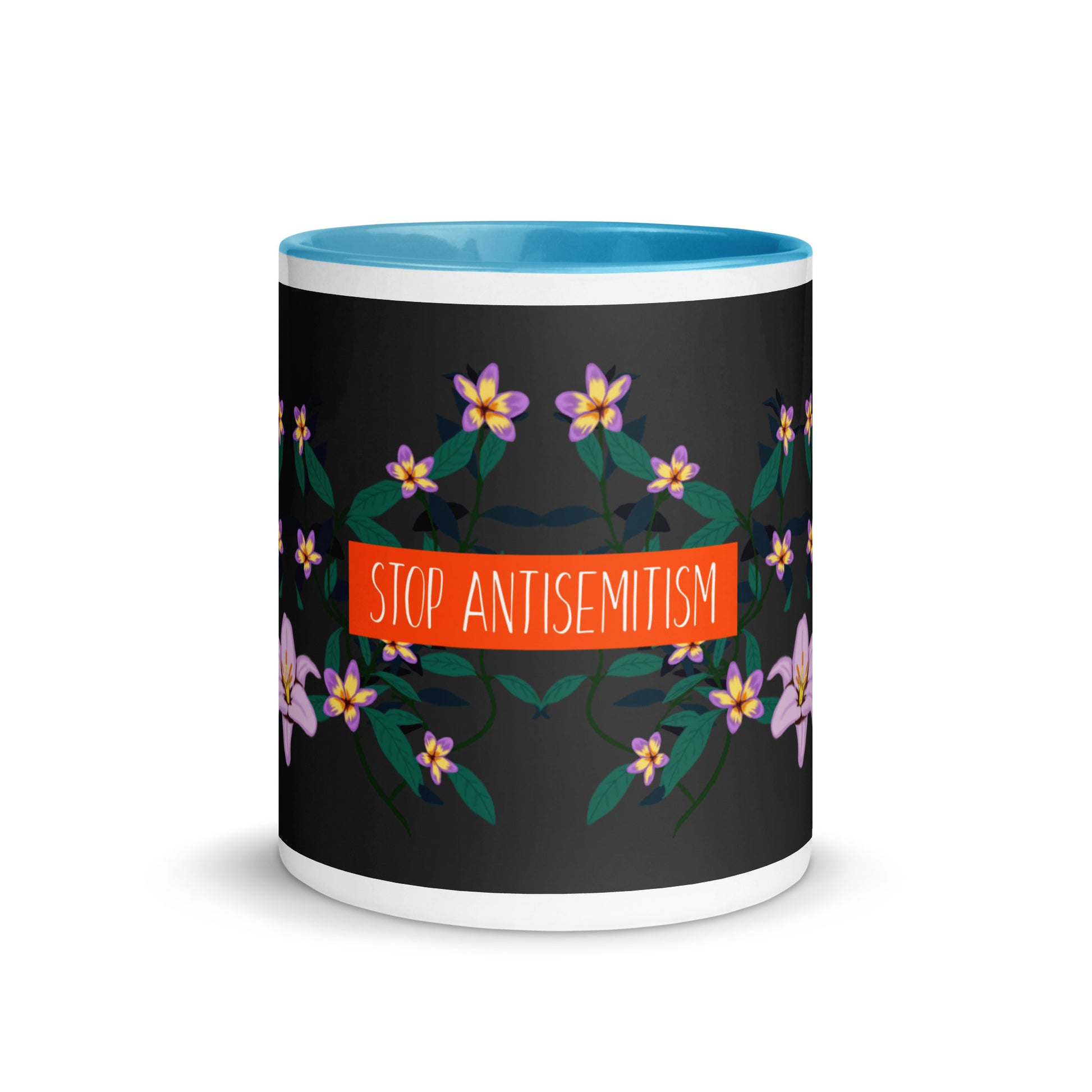 Flower Anthem | Antisemitism | White Mug With Color Inside