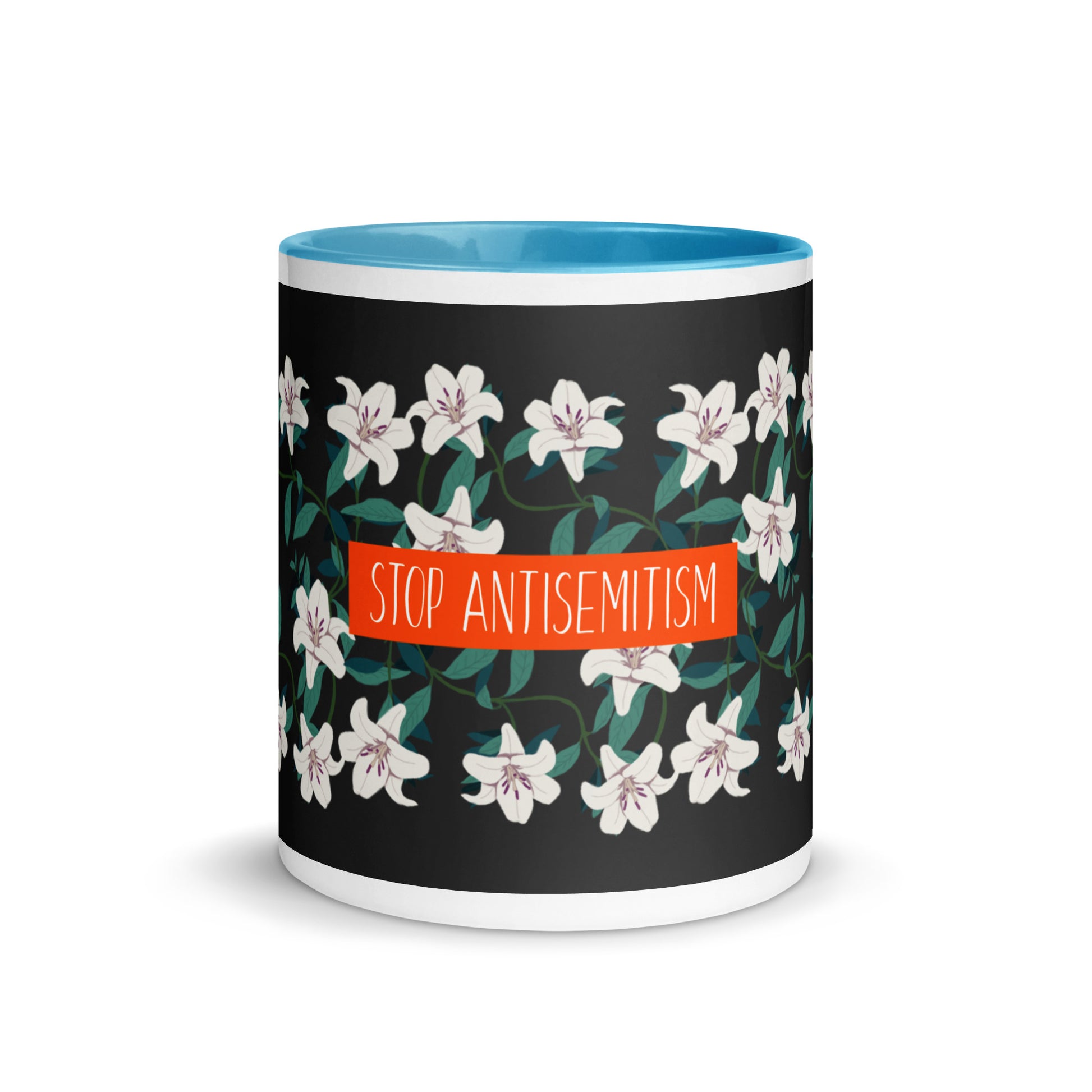 Flower Anthem | Antisemitism | White Mug With Color Inside