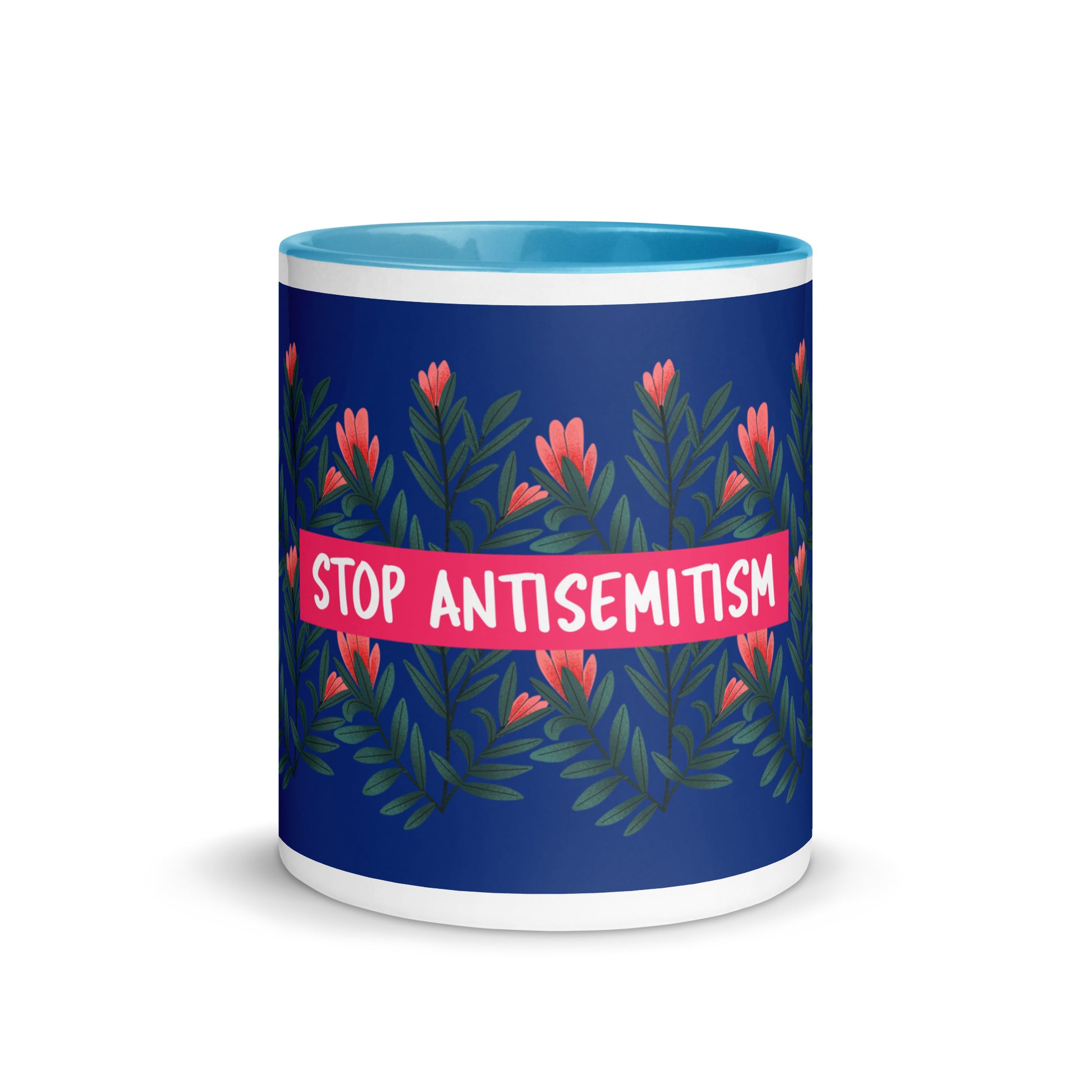 Flower Anthem | Antisemitism | White Mug With Color Inside