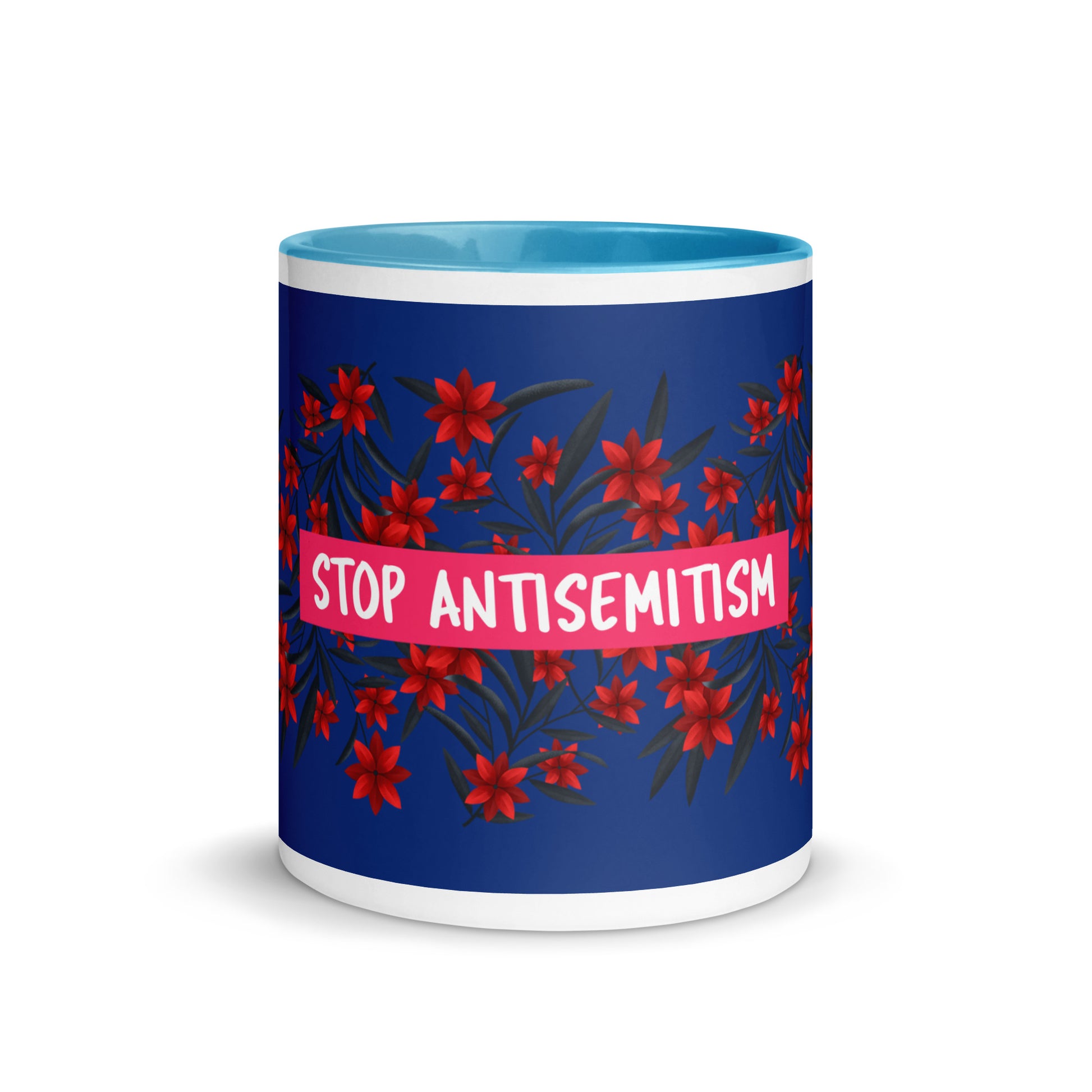 Flower Anthem | Antisemitism | White Mug With Color Inside