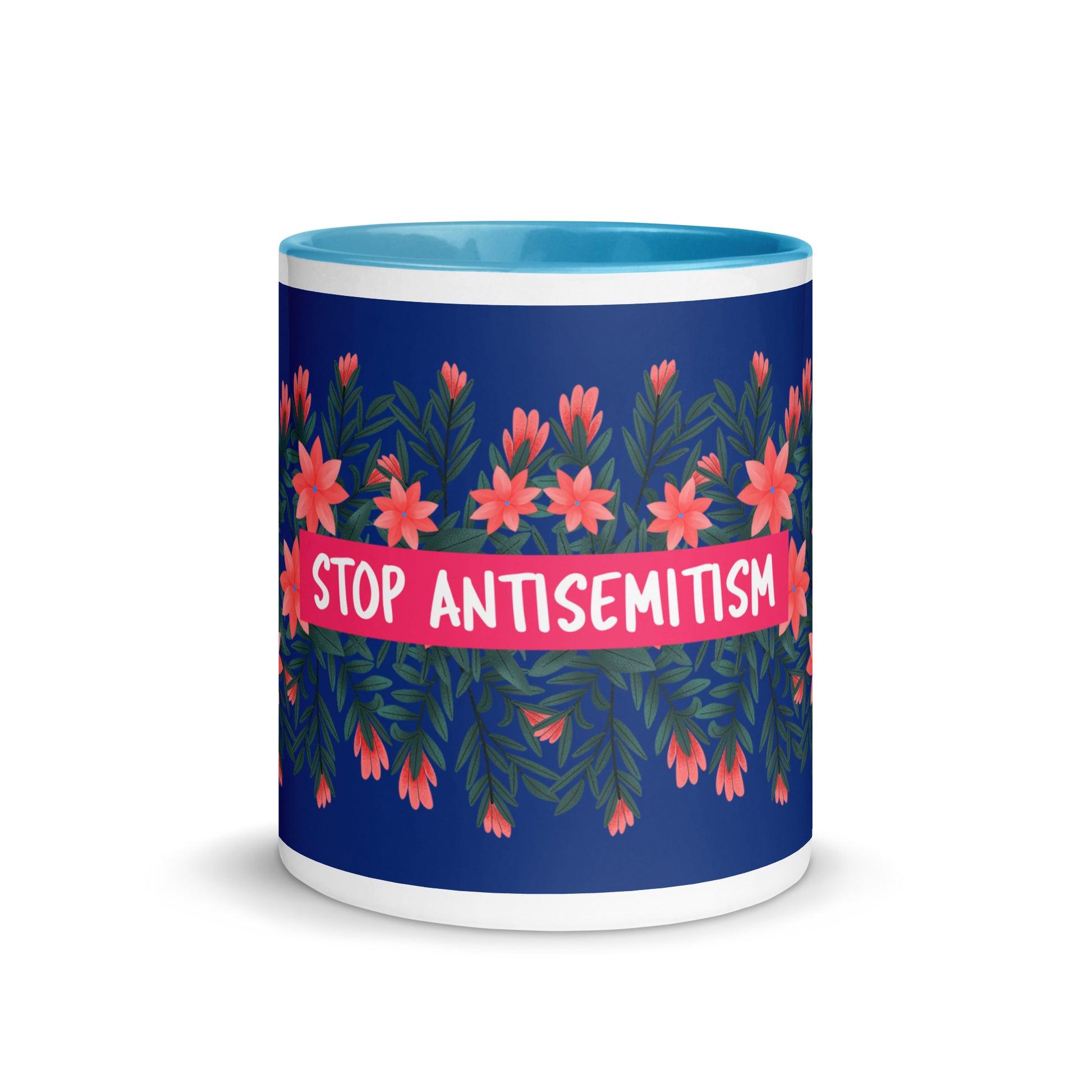 Flower Anthem | Antisemitism | White Mug With Color Inside