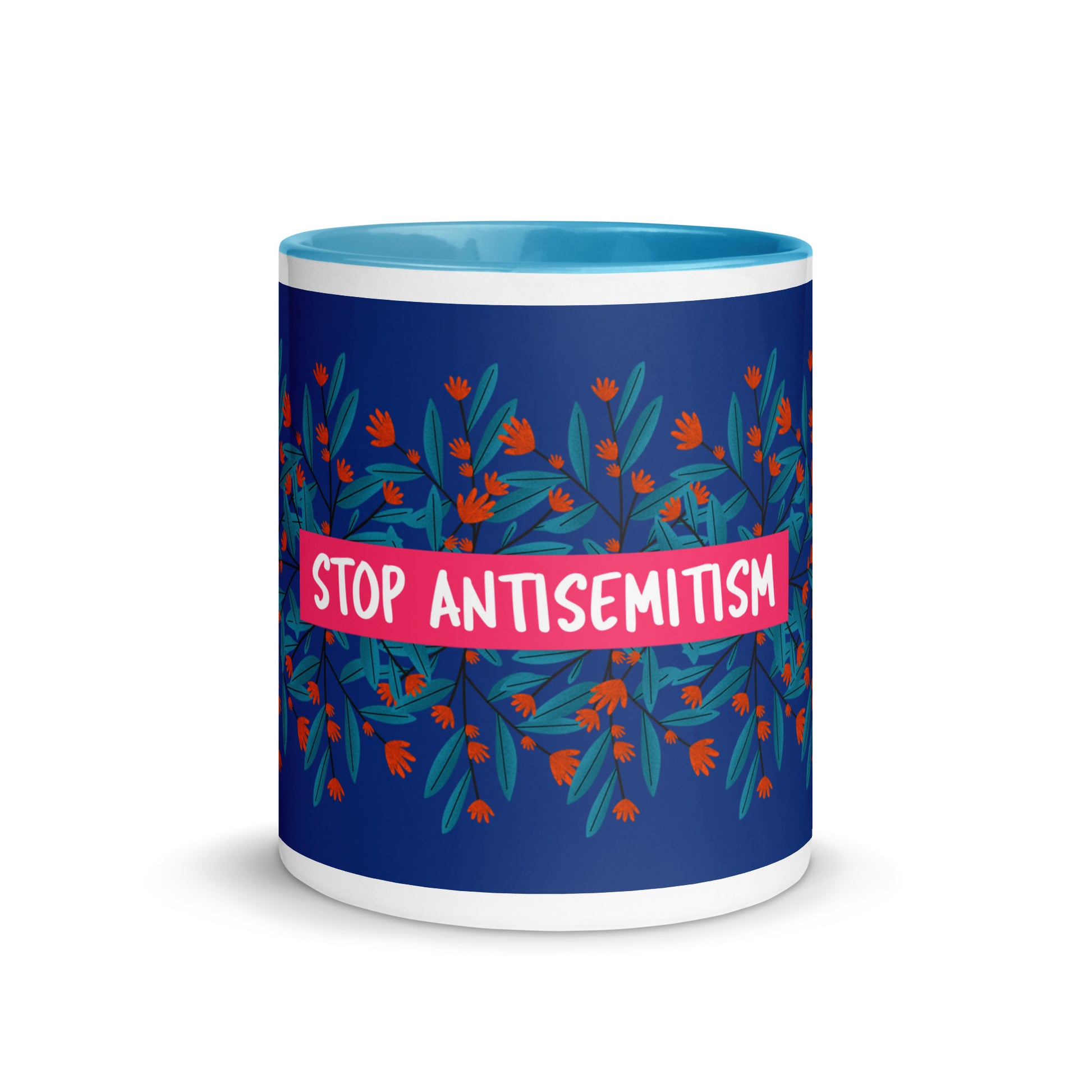 Flower Anthem | Antisemitism | White Mug With Color Inside
