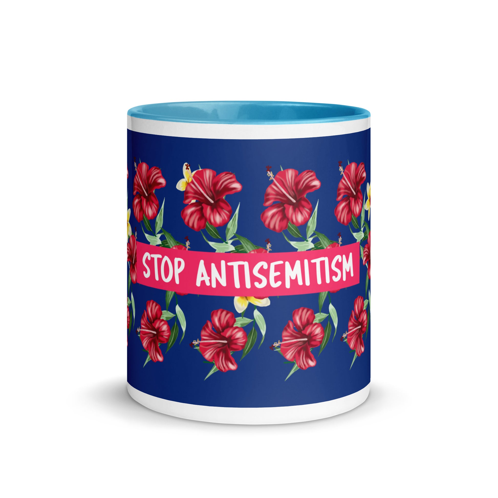 Flower Anthem | Antisemitism | White Mug With Color Inside