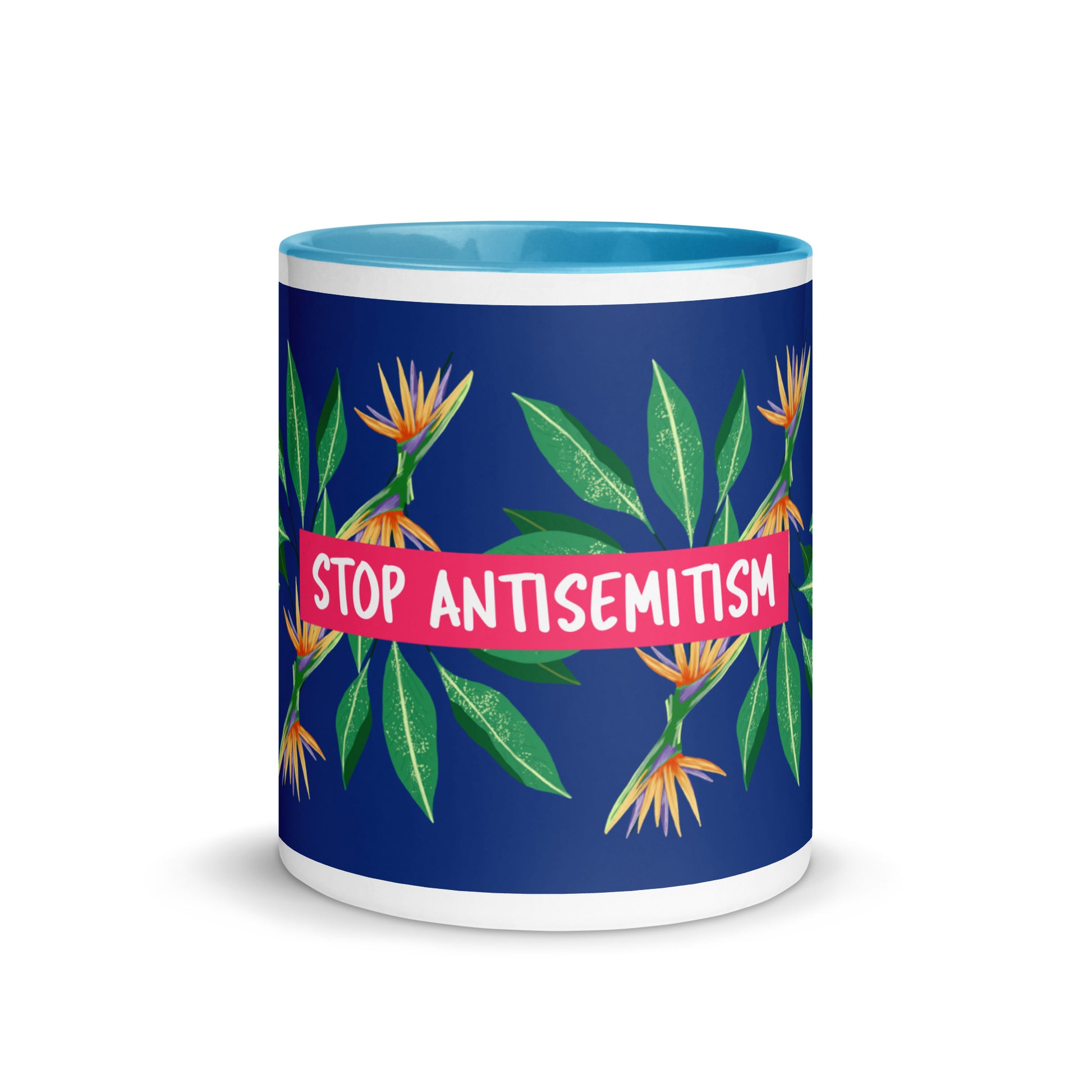 Flower Anthem | Antisemitism | White Mug With Color Inside