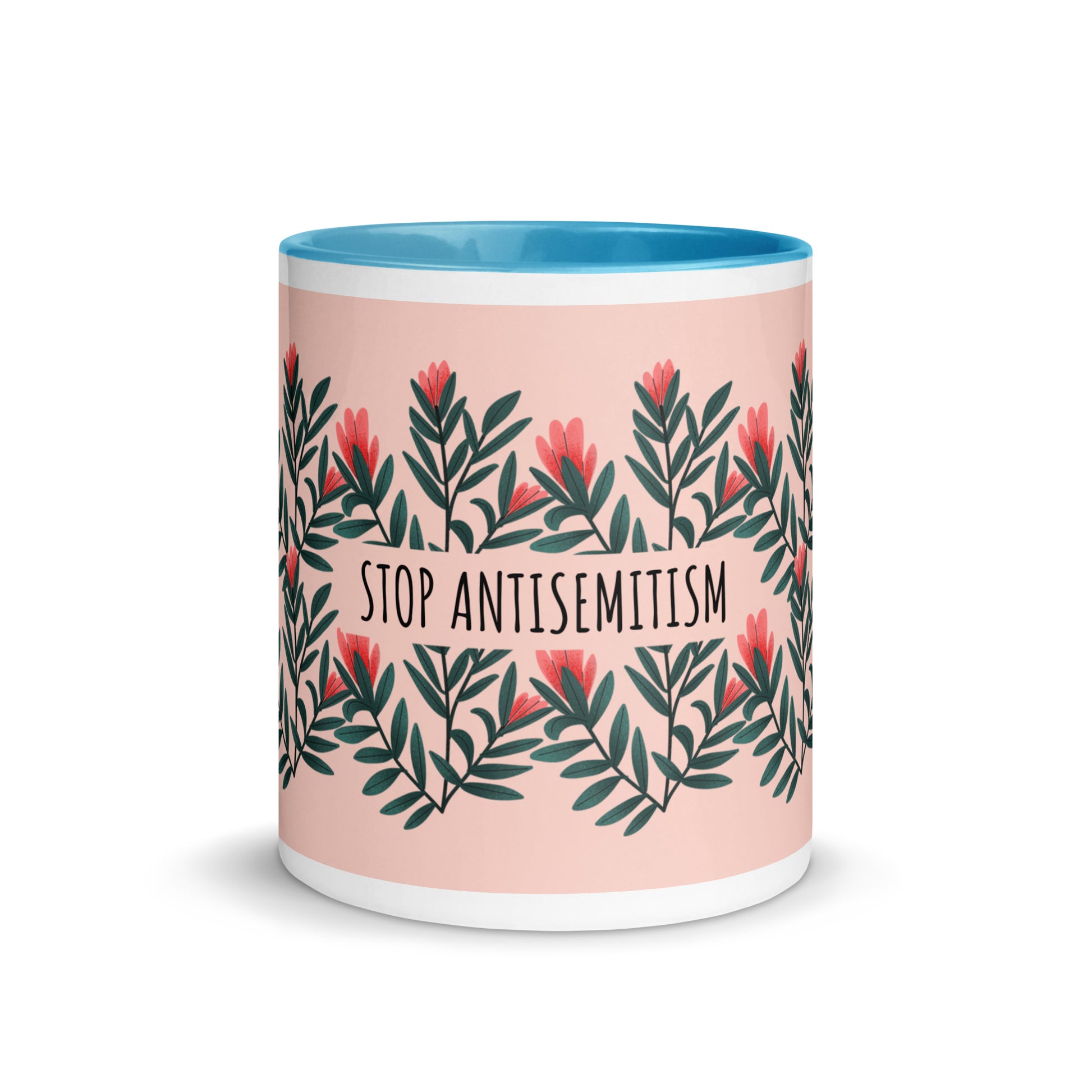 Flower Anthem | Antisemitism | White Mug With Color Inside
