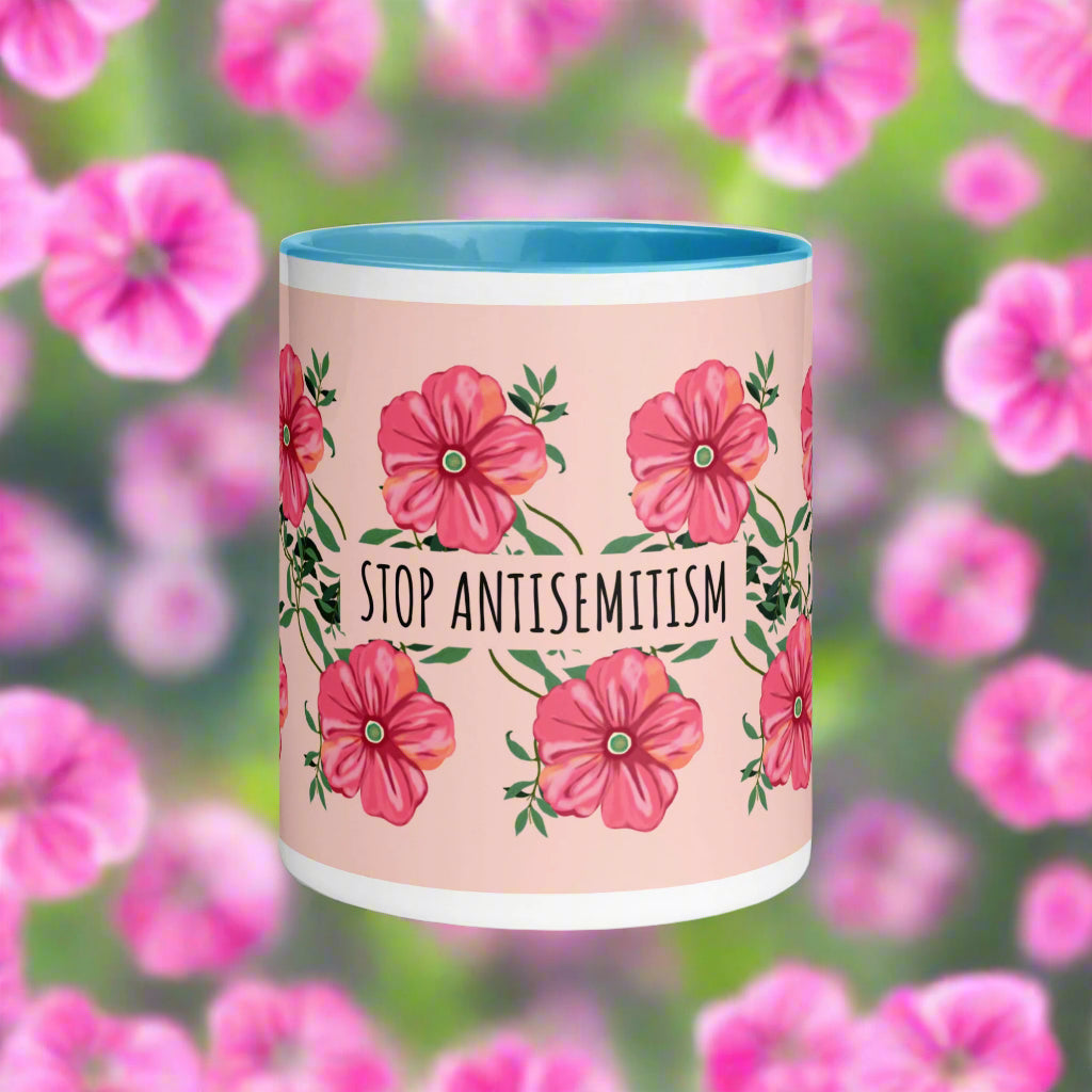 Flower Anthem | Antisemitism | White Mug With Color Inside