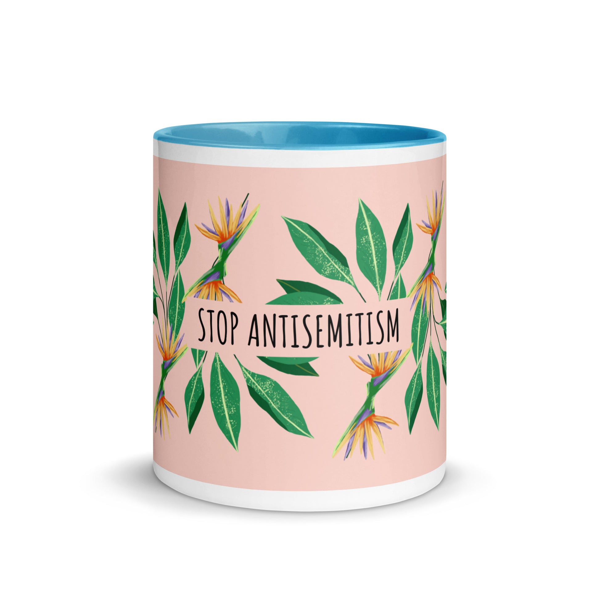 Flower Anthem | Antisemitism | White Mug With Color Inside