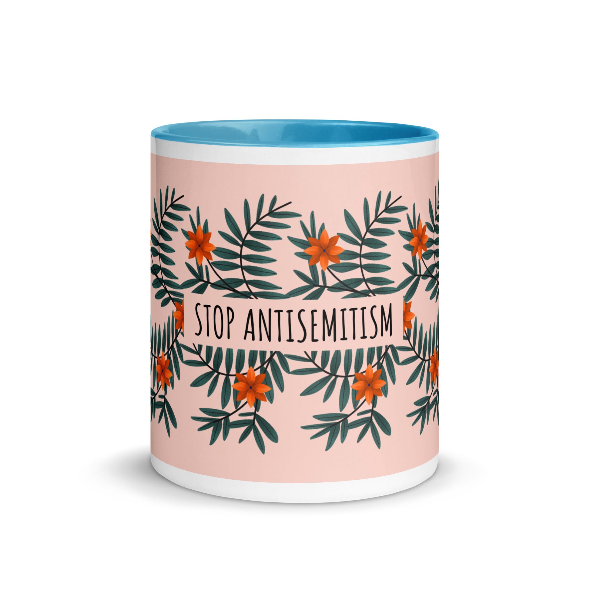 Flower Anthem | Antisemitism | White Mug With Color Inside
