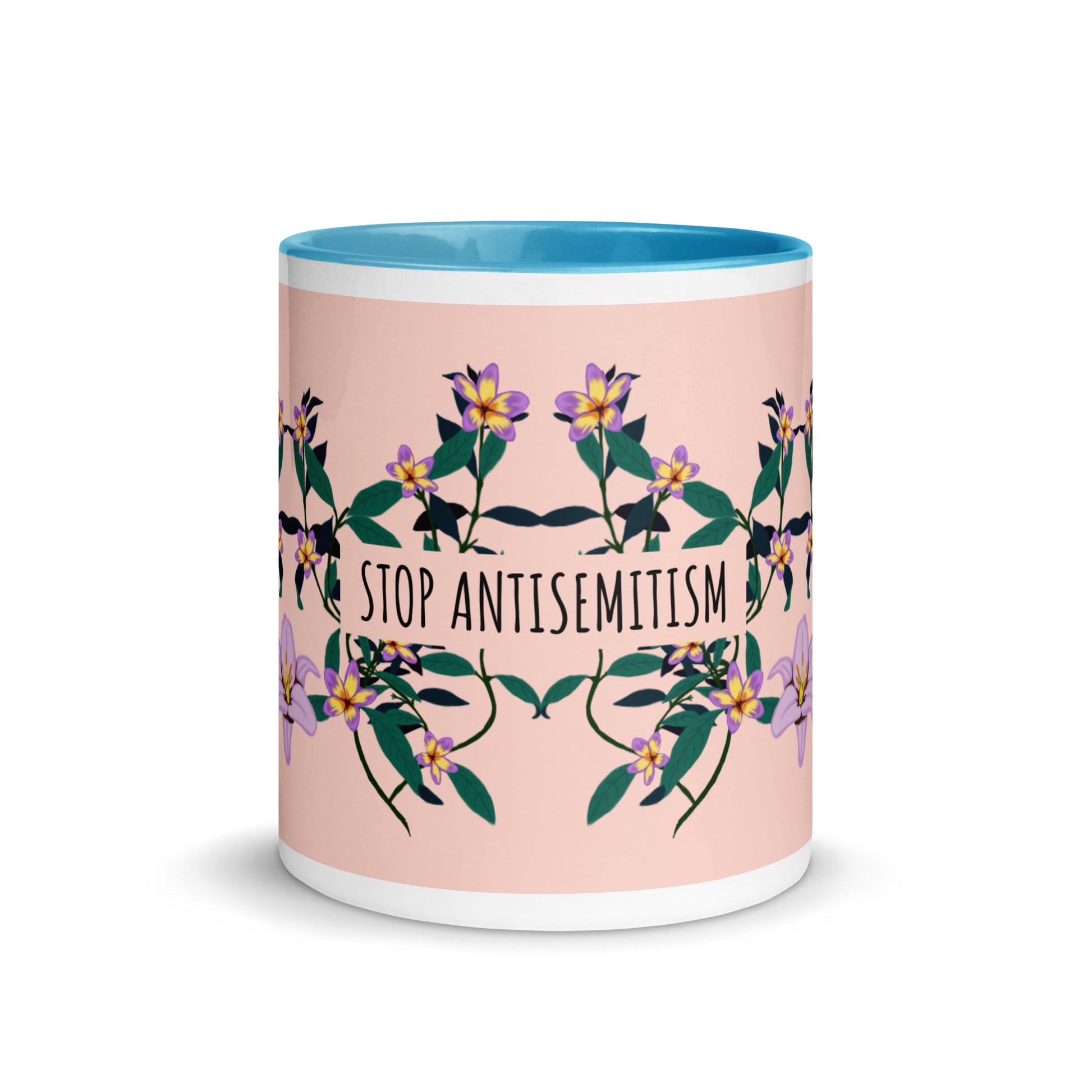 Flower Anthem | Antisemitism | White Mug With Color Inside