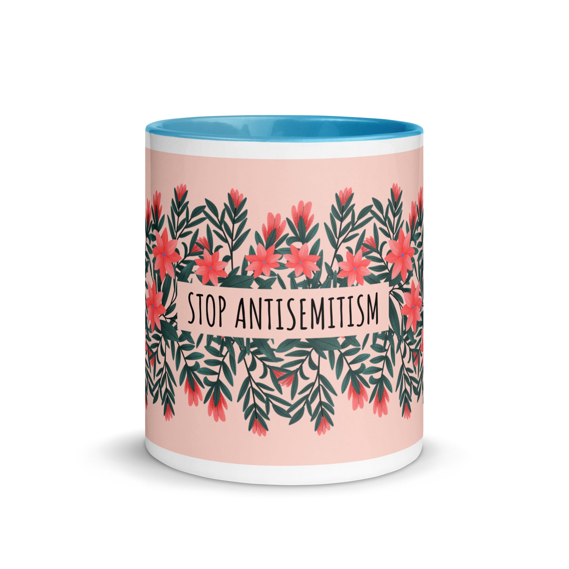 Flower Anthem | Antisemitism | White Mug With Color Inside