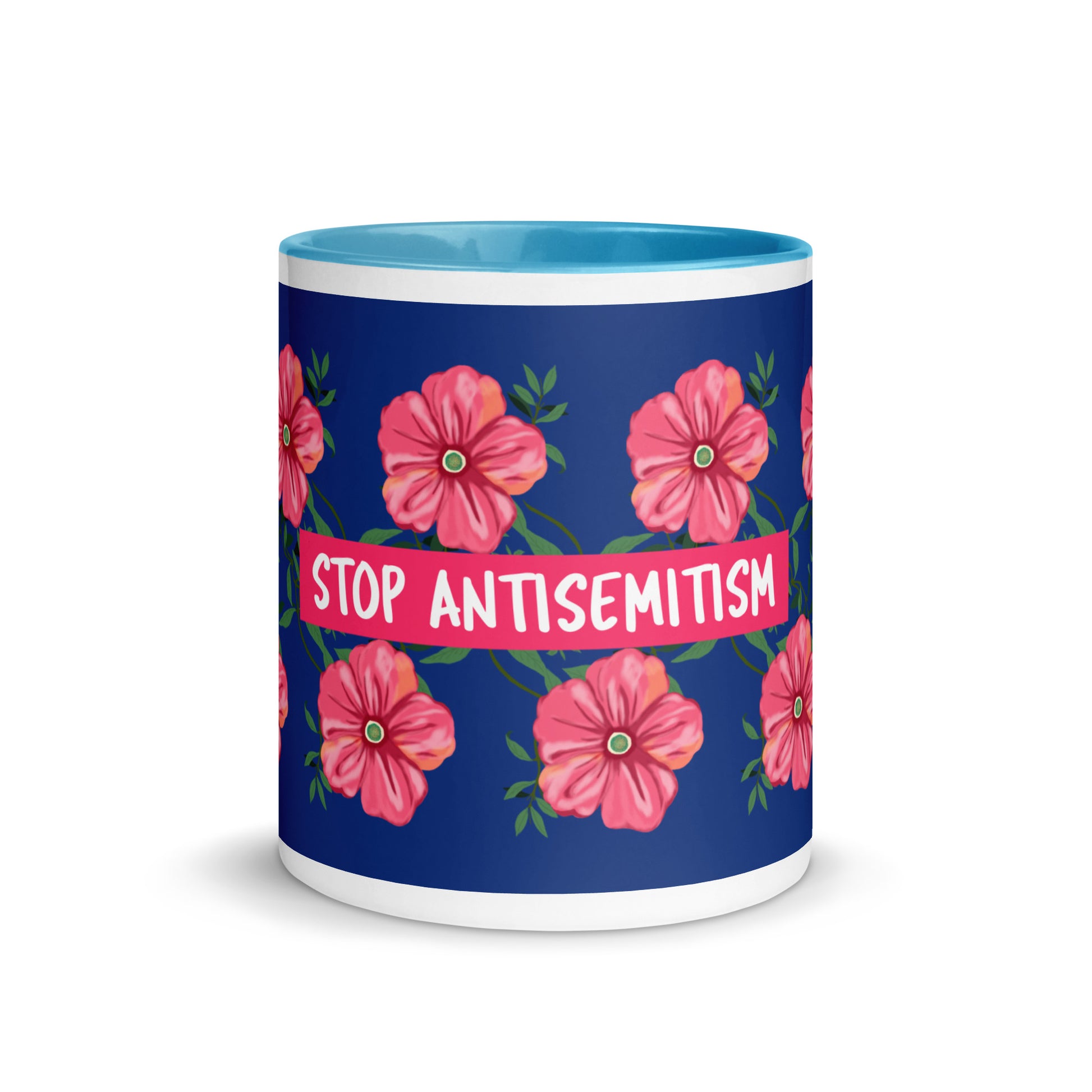 Flower Anthem | Antisemitism | White Mug With Color Inside