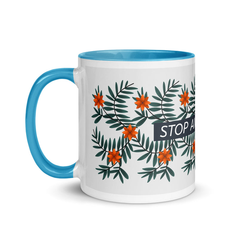 Flower Anthem | Antisemitism | White Mug With Color Inside