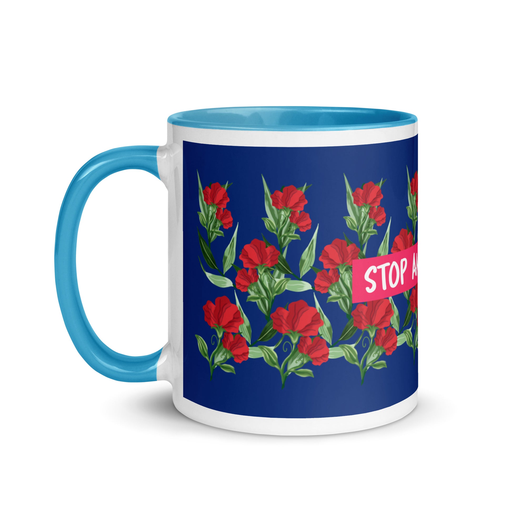 Flower Anthem | Antisemitism | White Mug With Color Inside