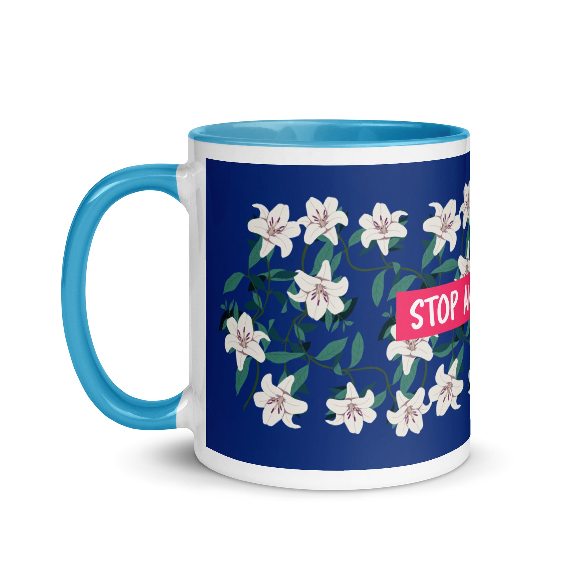 Flower Anthem | Antisemitism | White Mug With Color Inside