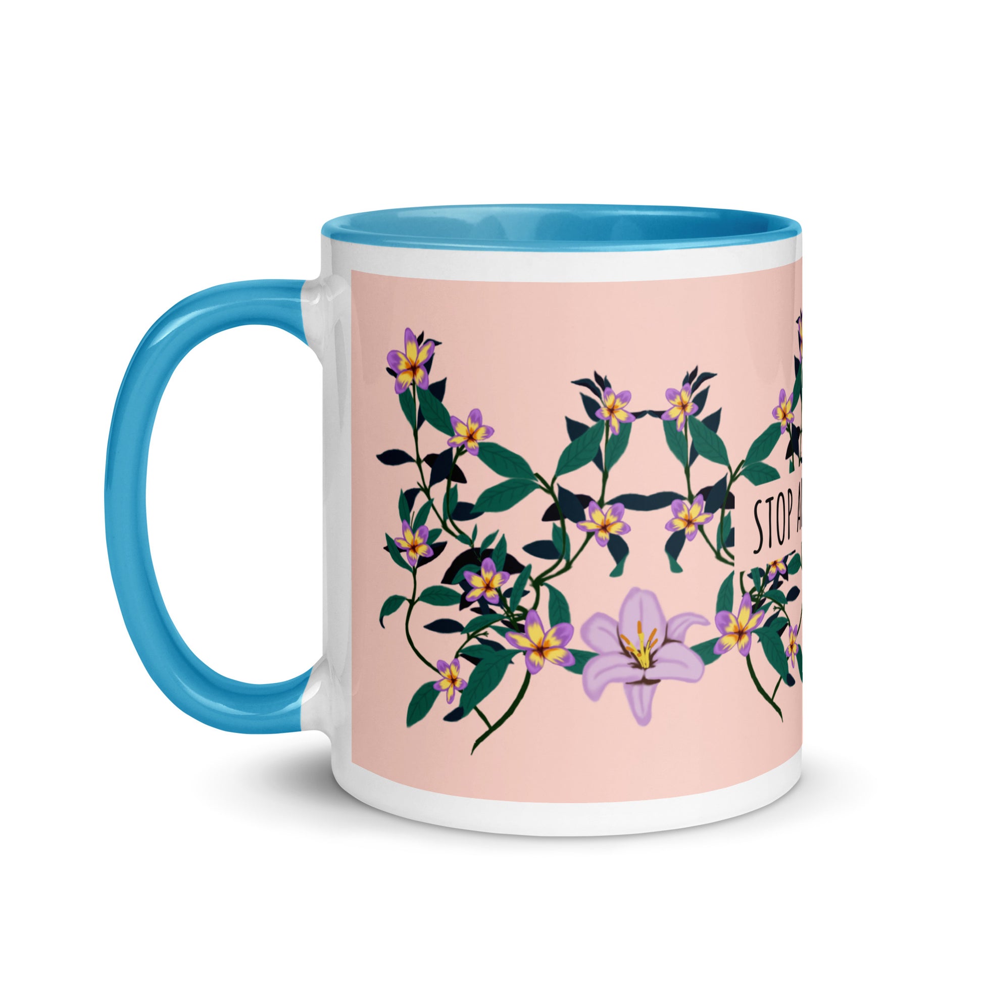 Flower Anthem | Antisemitism | White Mug With Color Inside
