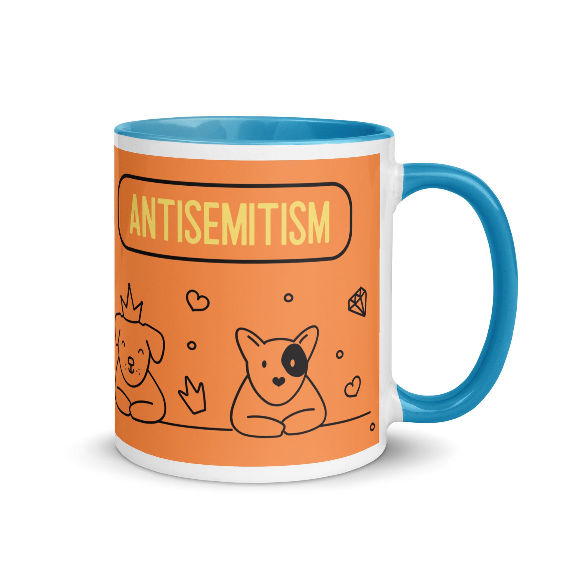 Cute Doodle Pet | Antisemitism | White Mug With Color Inside