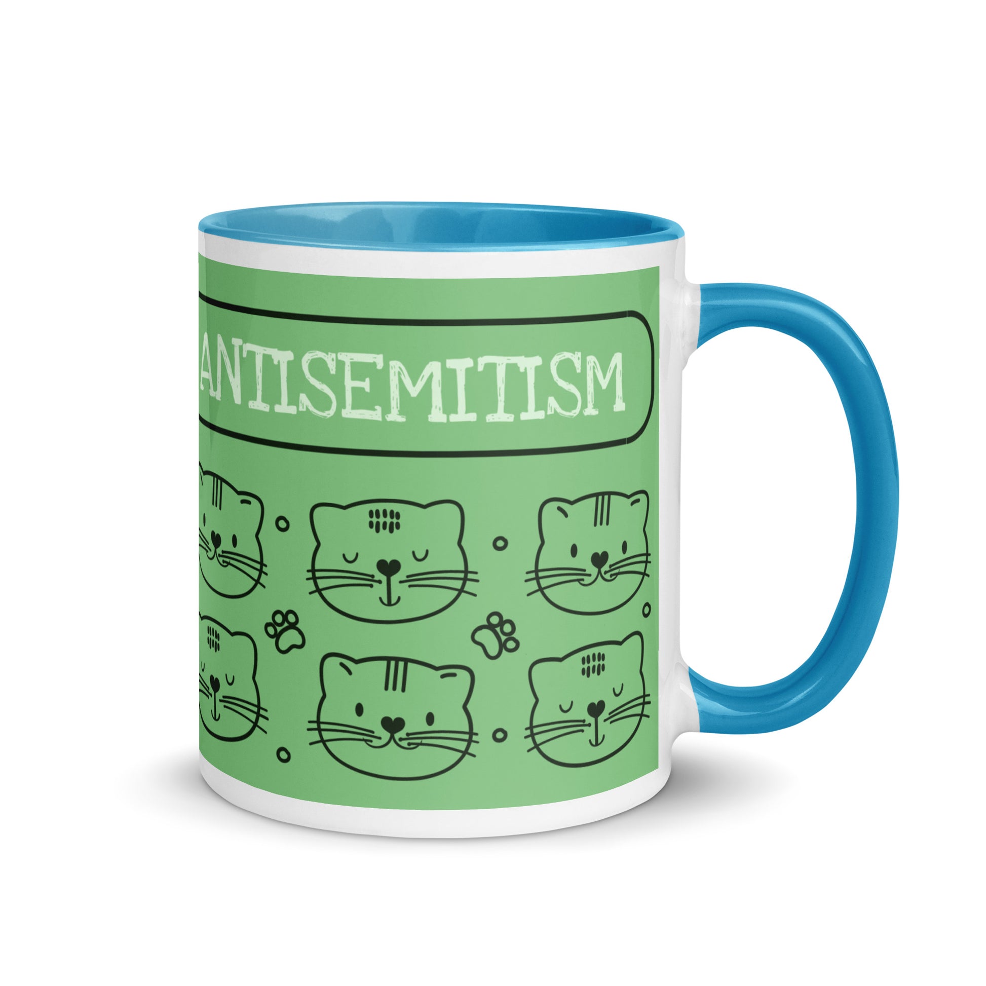 Cute Doodle Pet | Antisemitism | White Mug With Color Inside