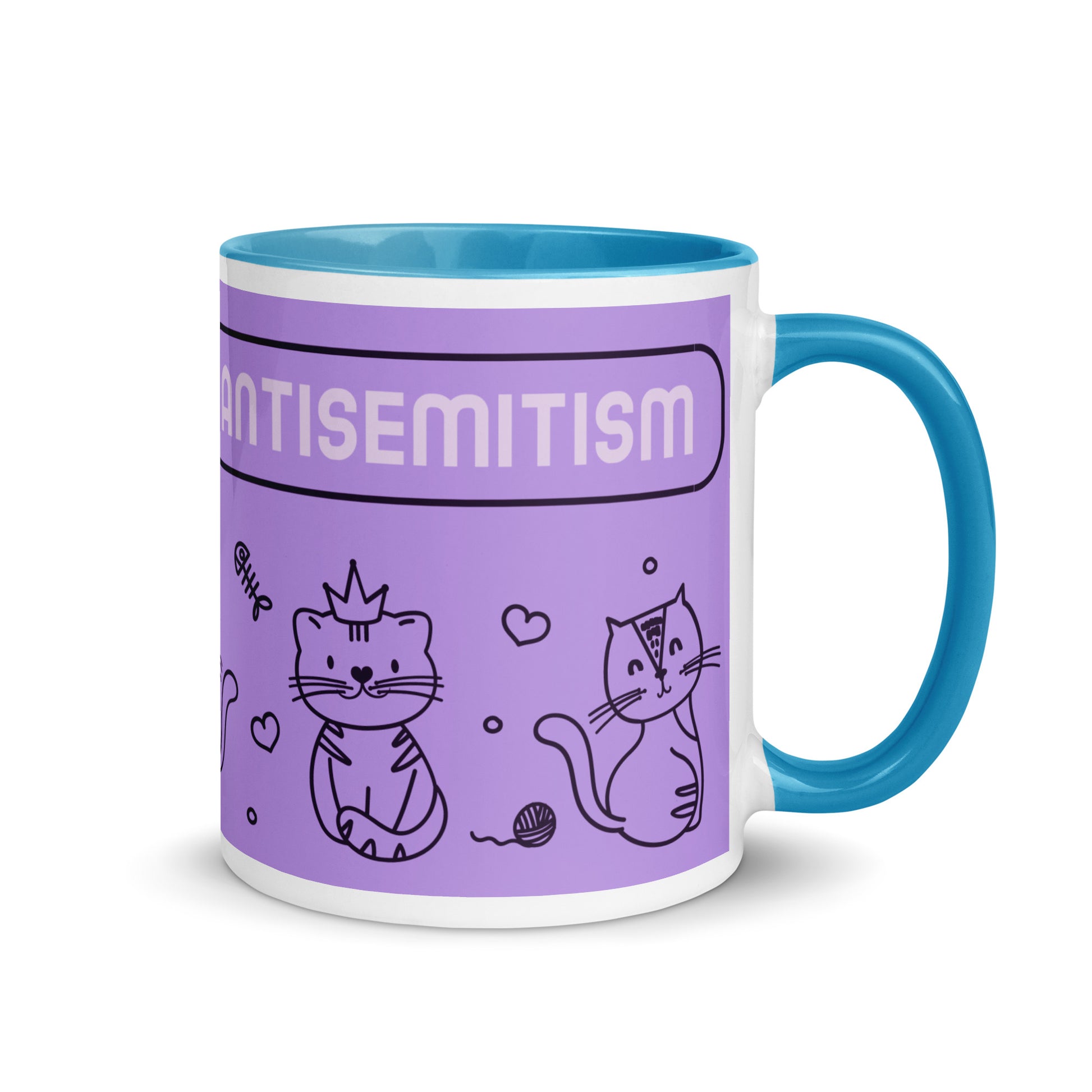 Cute Doodle Pet | Antisemitism | White Mug With Color Inside