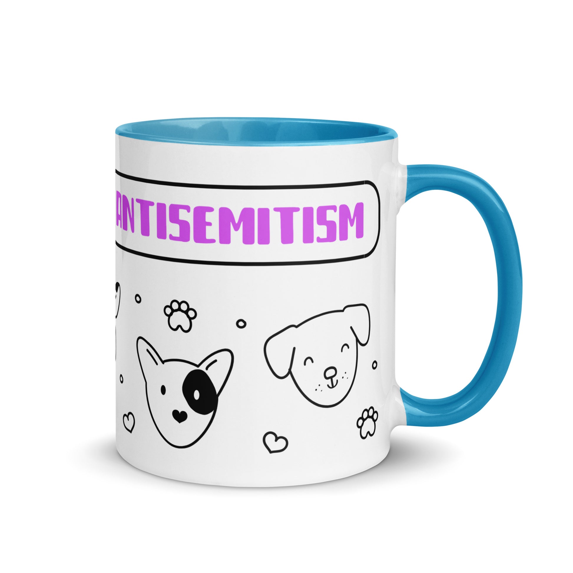 Cute Doodle Pet | Antisemitism | White Mug With Color Inside