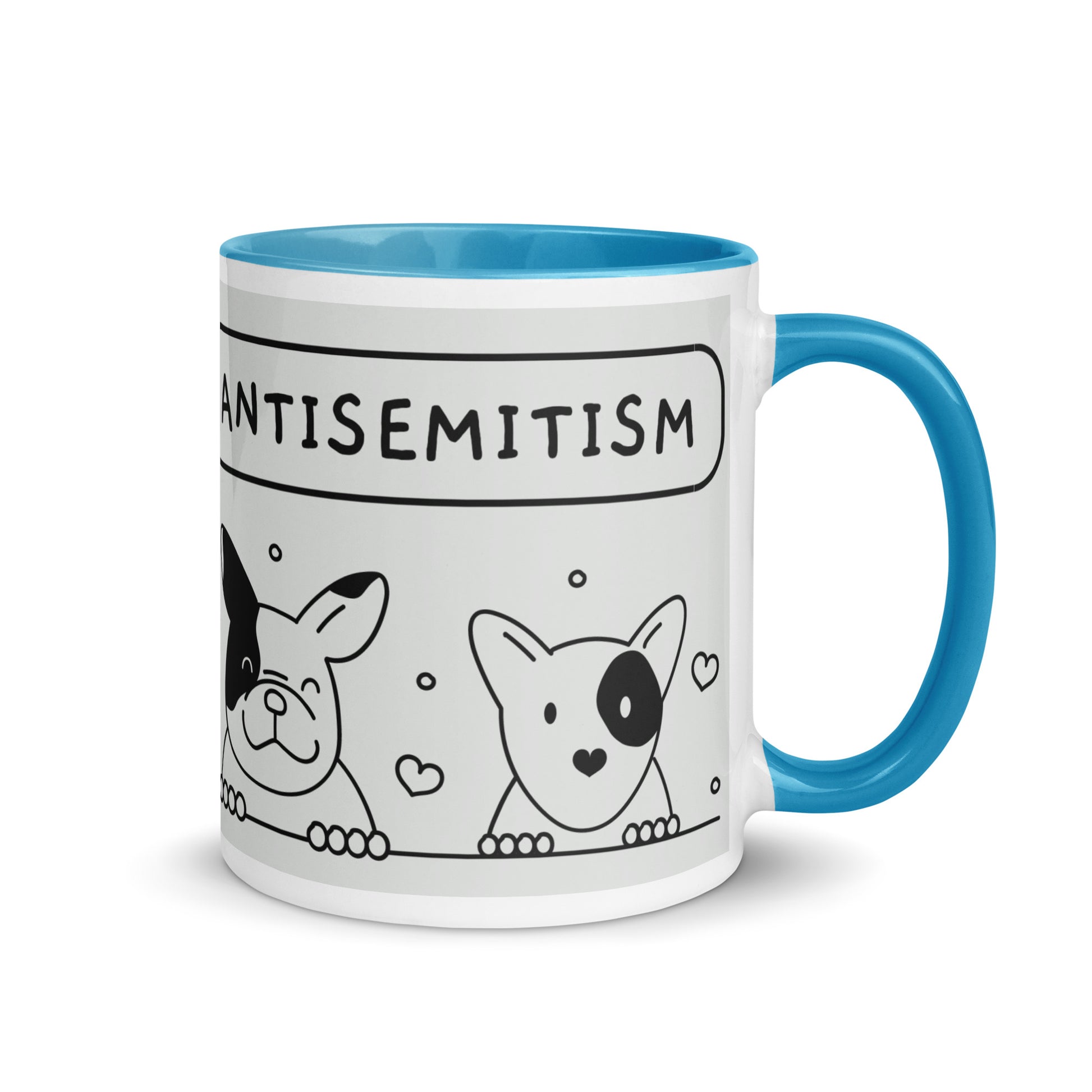 Cute Doodle Pet | Antisemitism | White Mug With Color Inside
