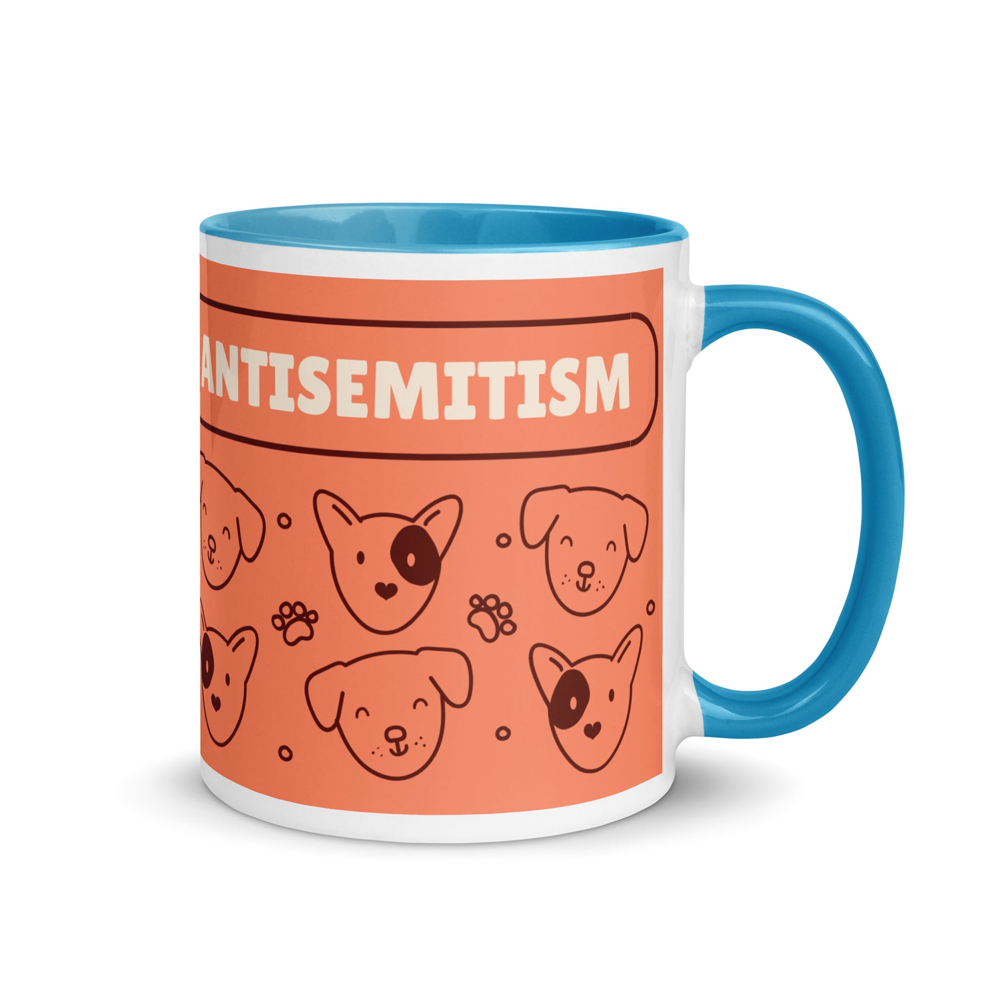 Cute Doodle Pet | Antisemitism | White Mug With Color Inside