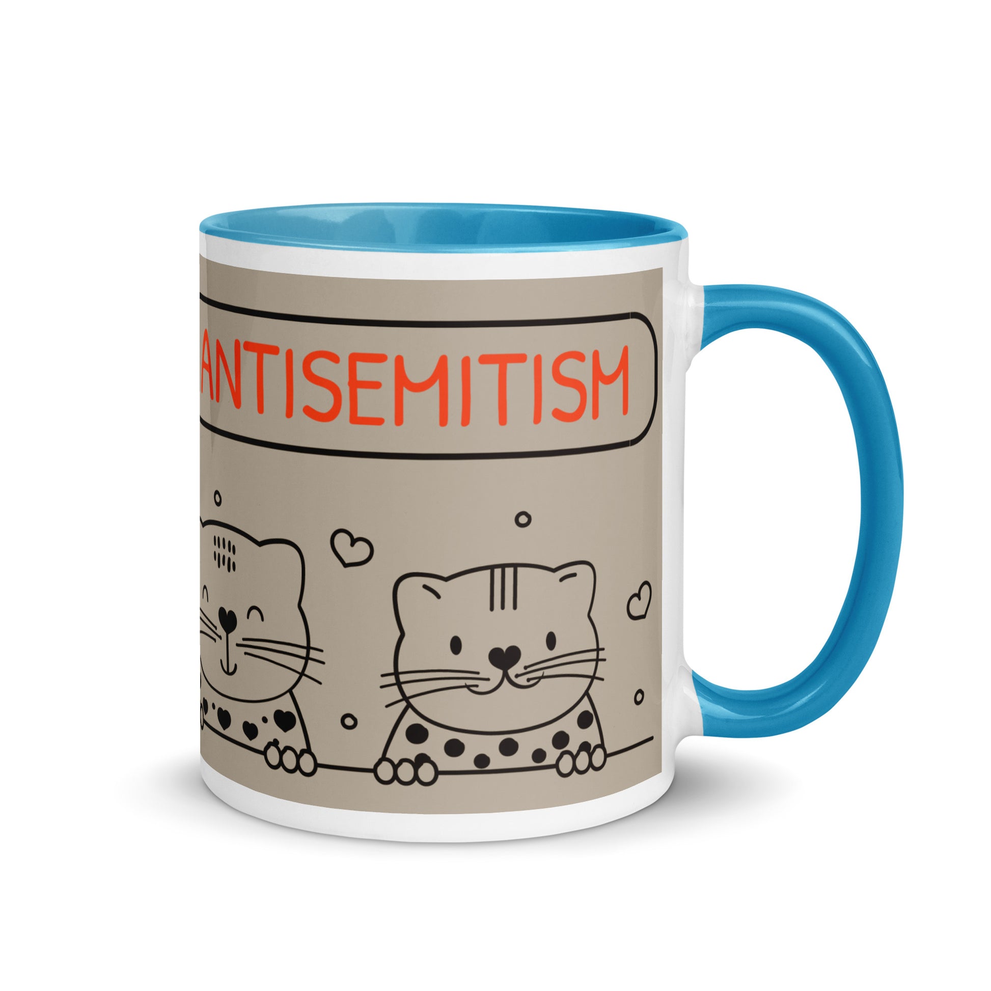Cute Doodle Pet | Antisemitism | White Mug With Color Inside