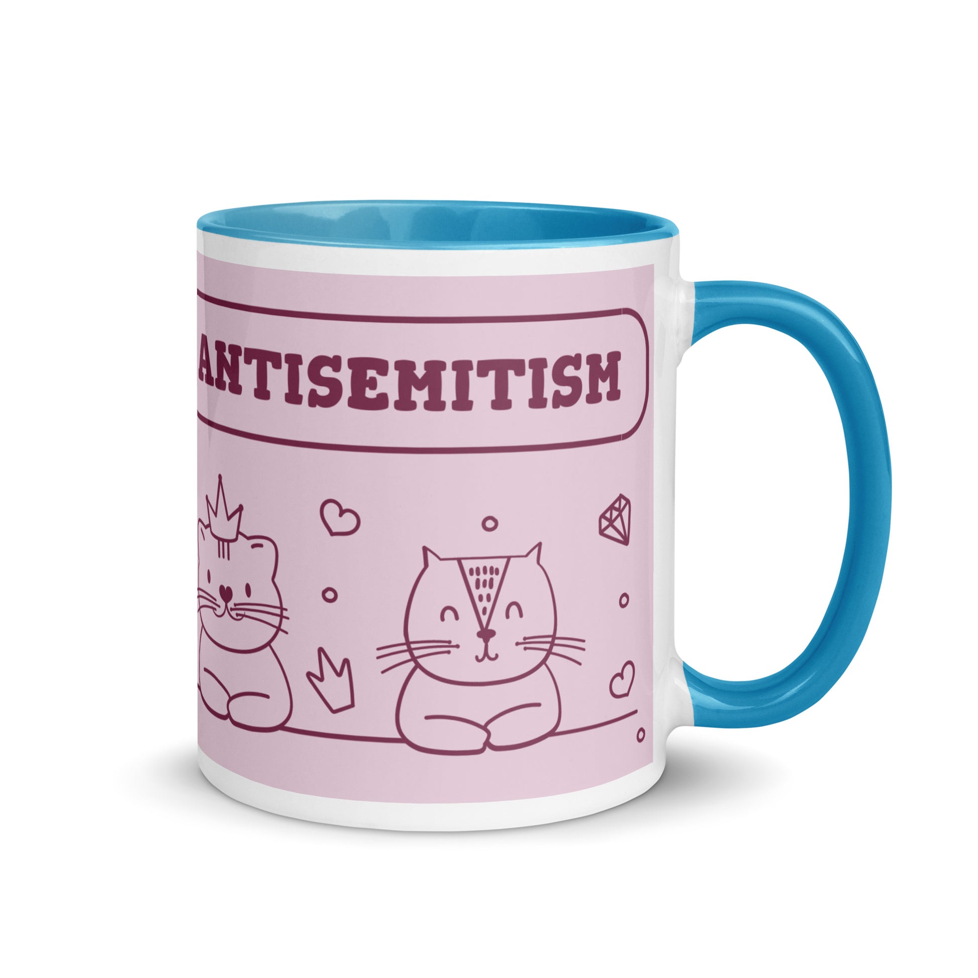 Cute Doodle Pet | Antisemitism | White Mug With Color Inside
