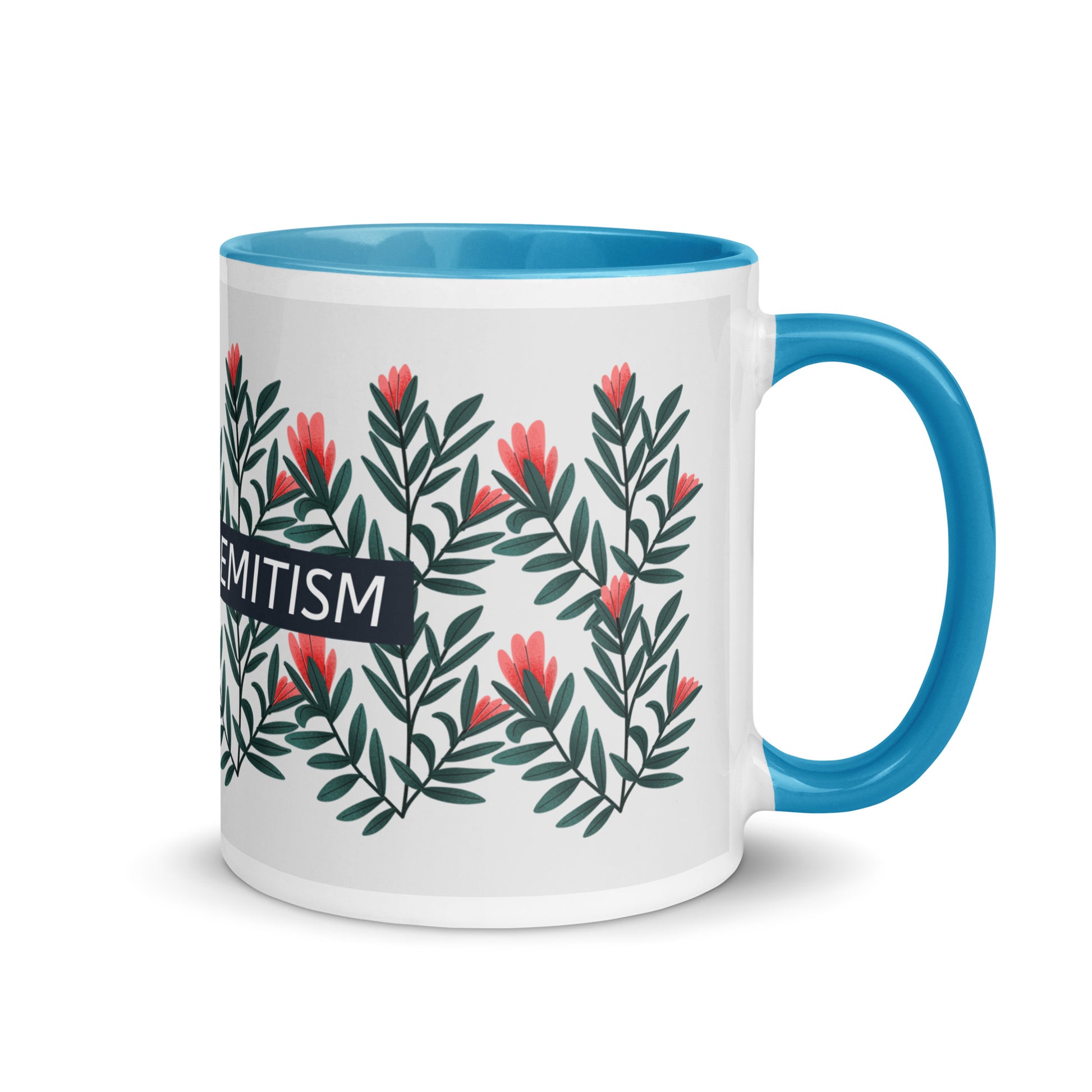 Flower Anthem | Antisemitism | White Mug With Color Inside