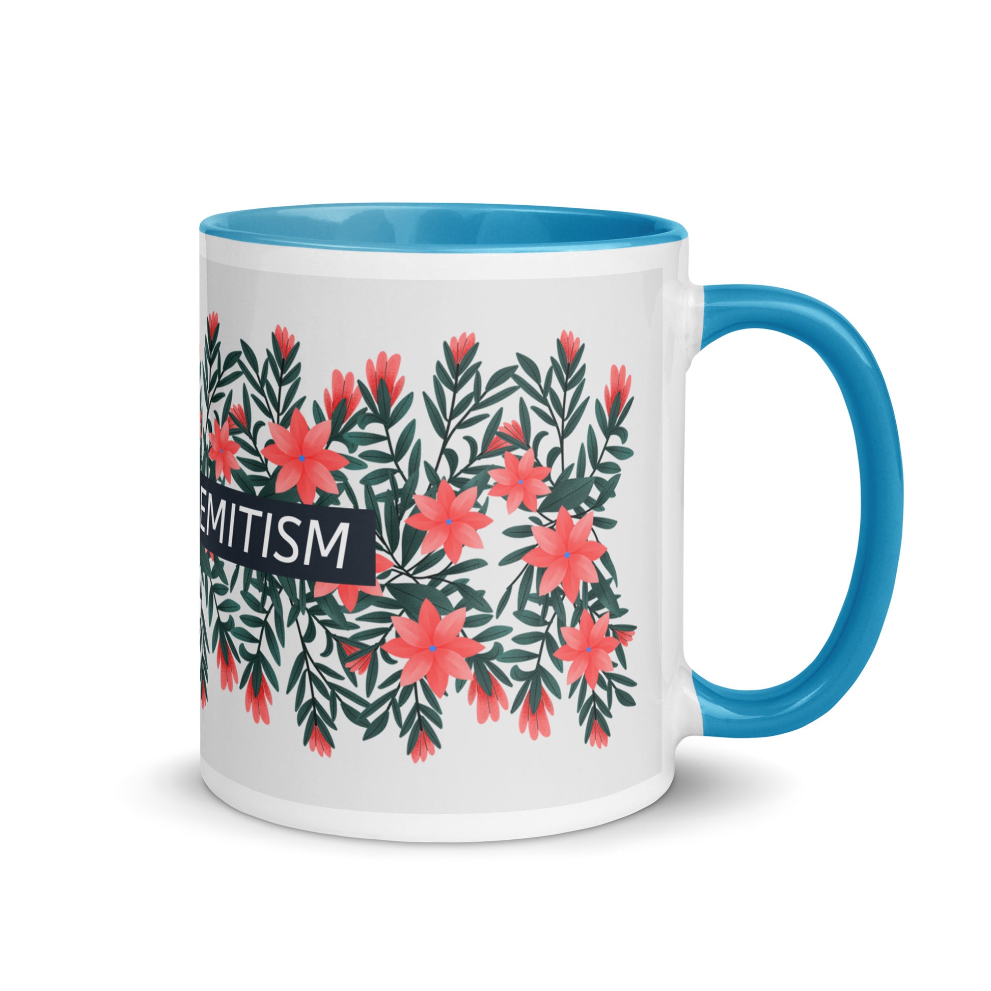 Flower Anthem | Antisemitism | White Mug With Color Inside