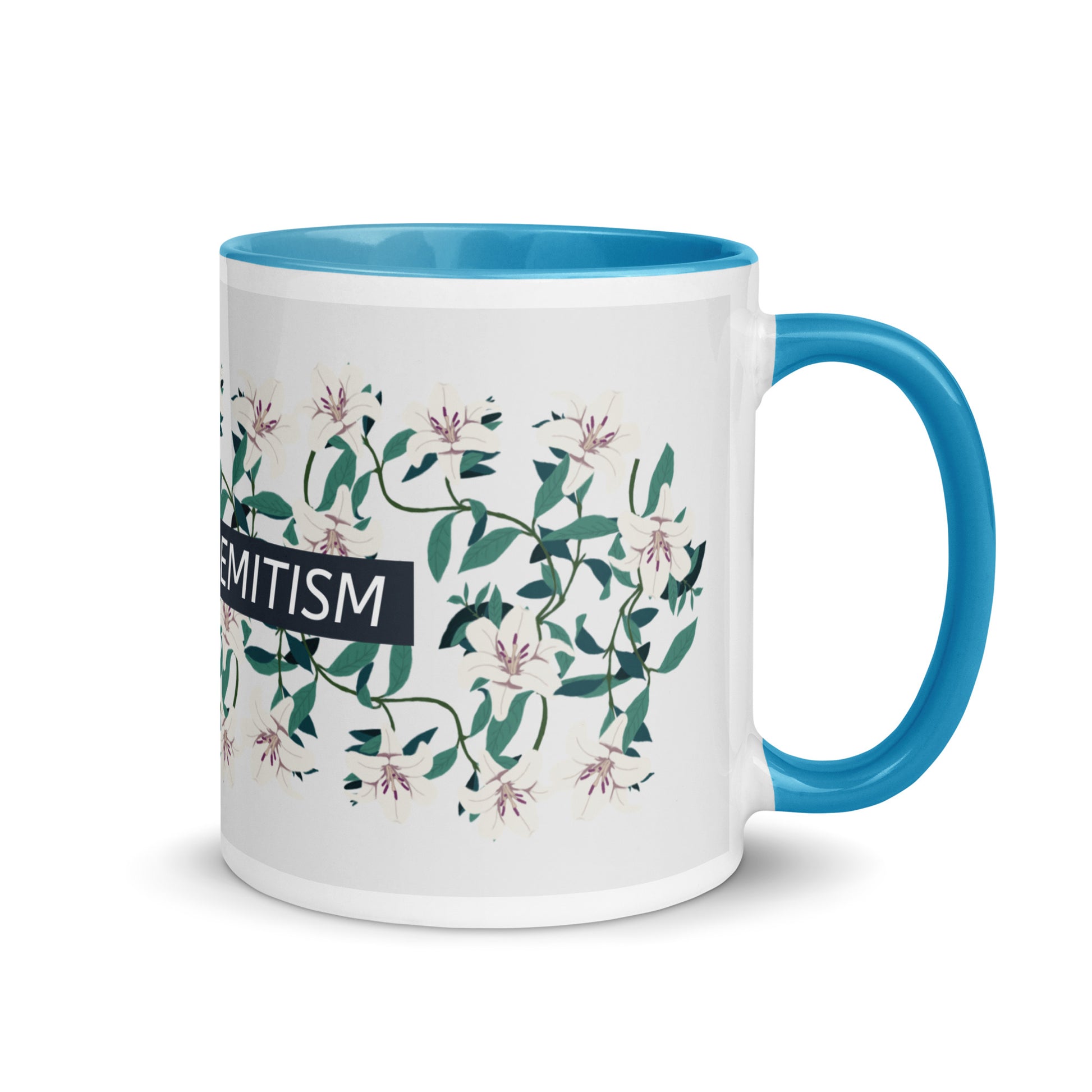 Flower Anthem | Antisemitism | White Mug With Color Inside