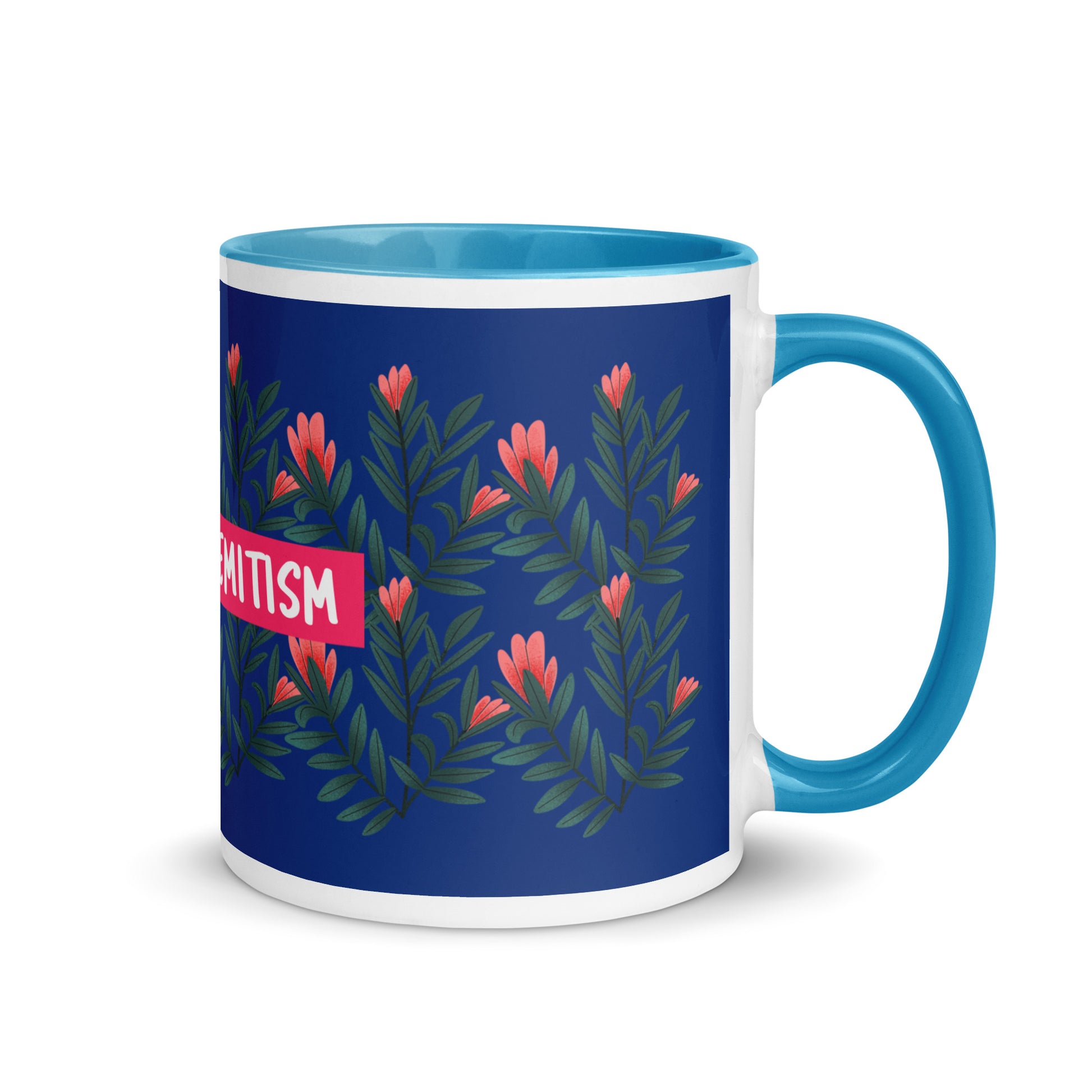Flower Anthem | Antisemitism | White Mug With Color Inside